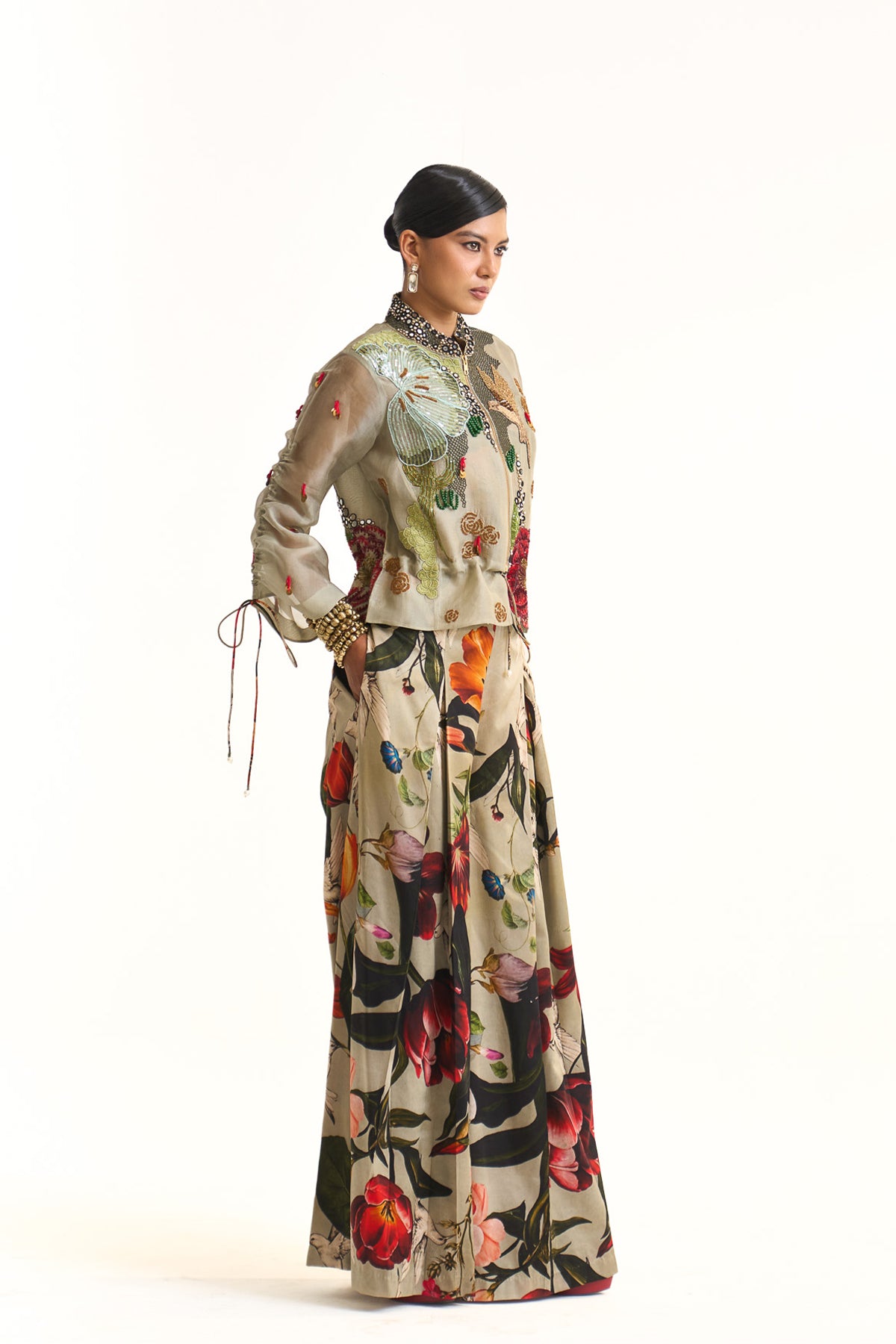 Wild blooms bomber jacket set