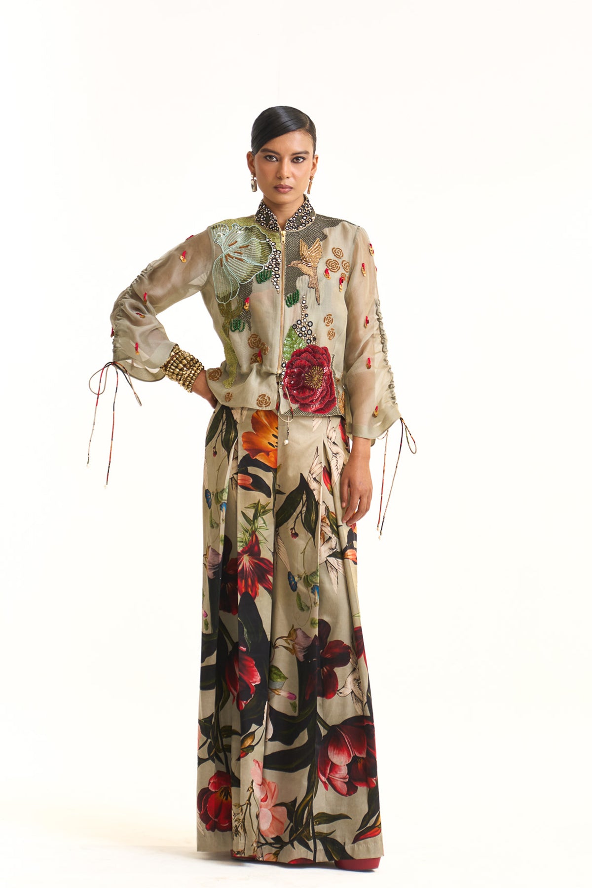 Wild blooms bomber jacket set
