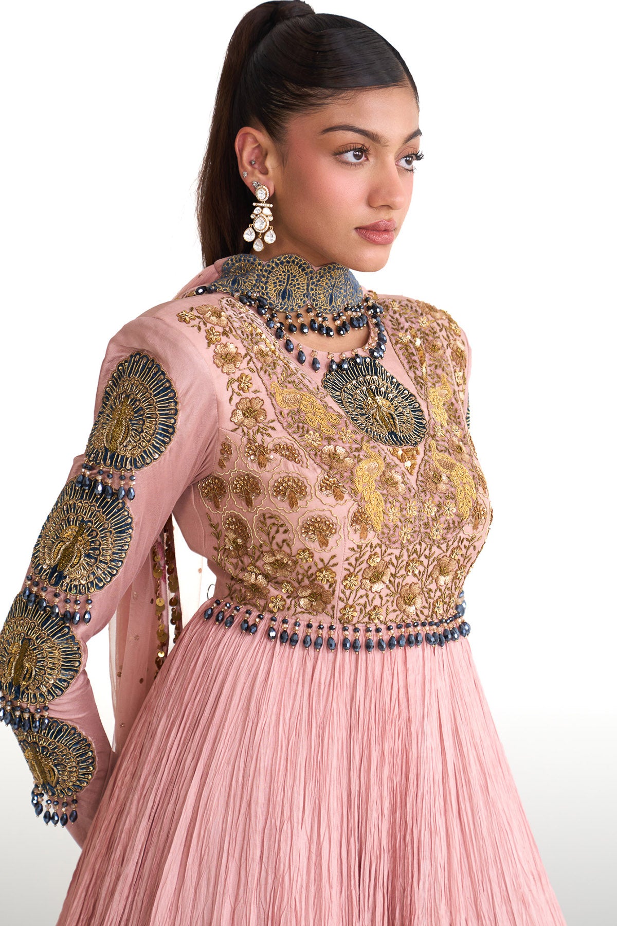 Mor pankh anarkali set