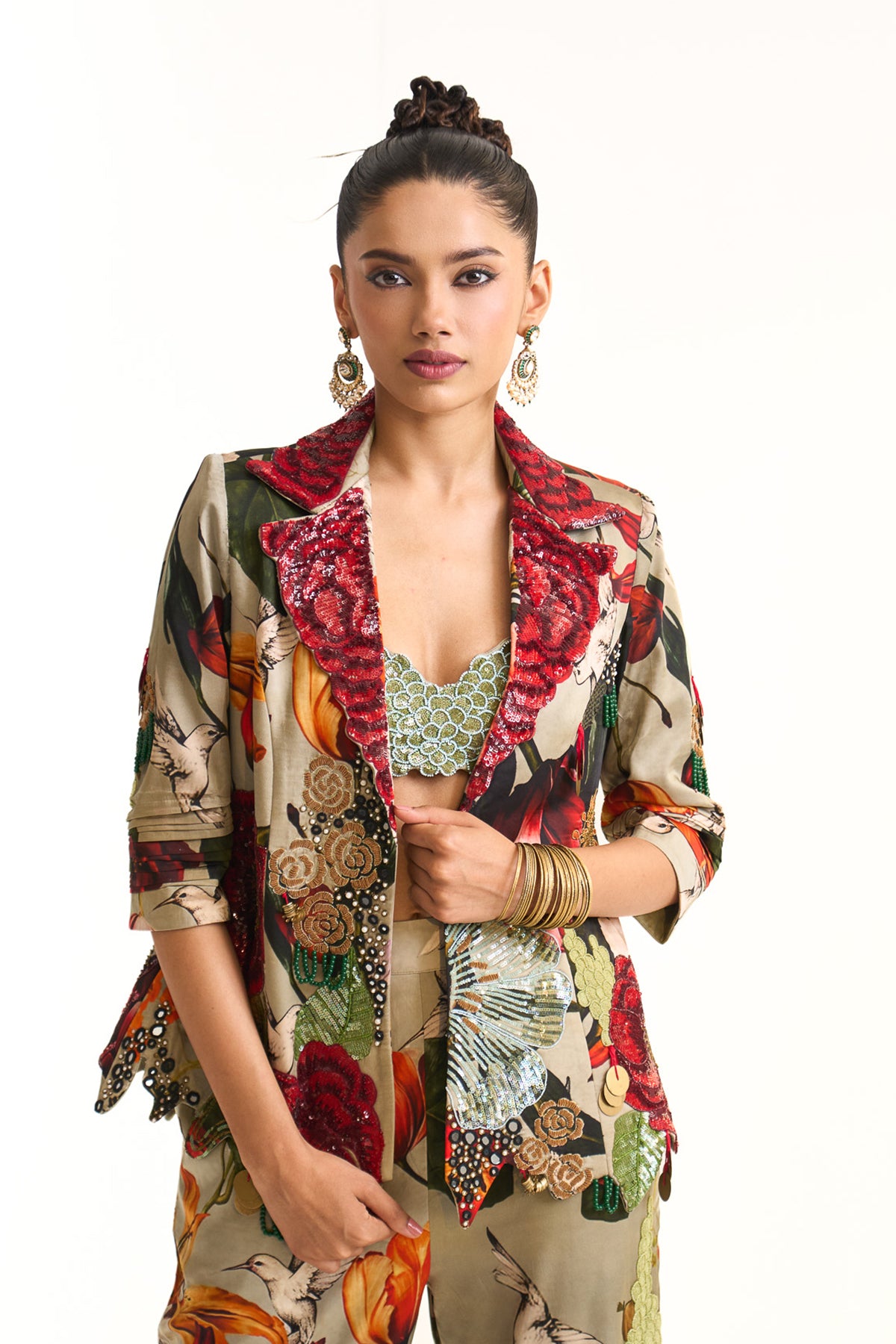Wild blooms blazer set
