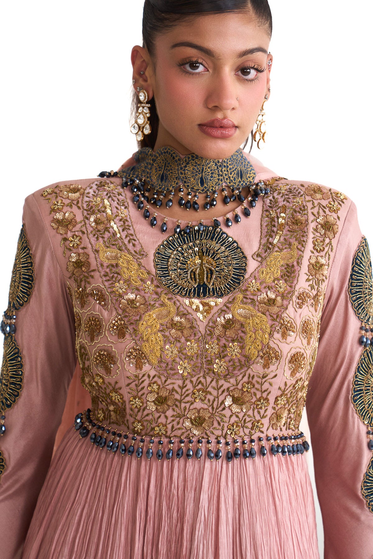 Mor pankh anarkali set