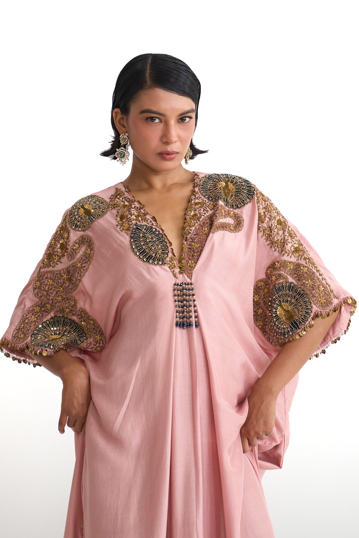 Mor pankh drape kaftan