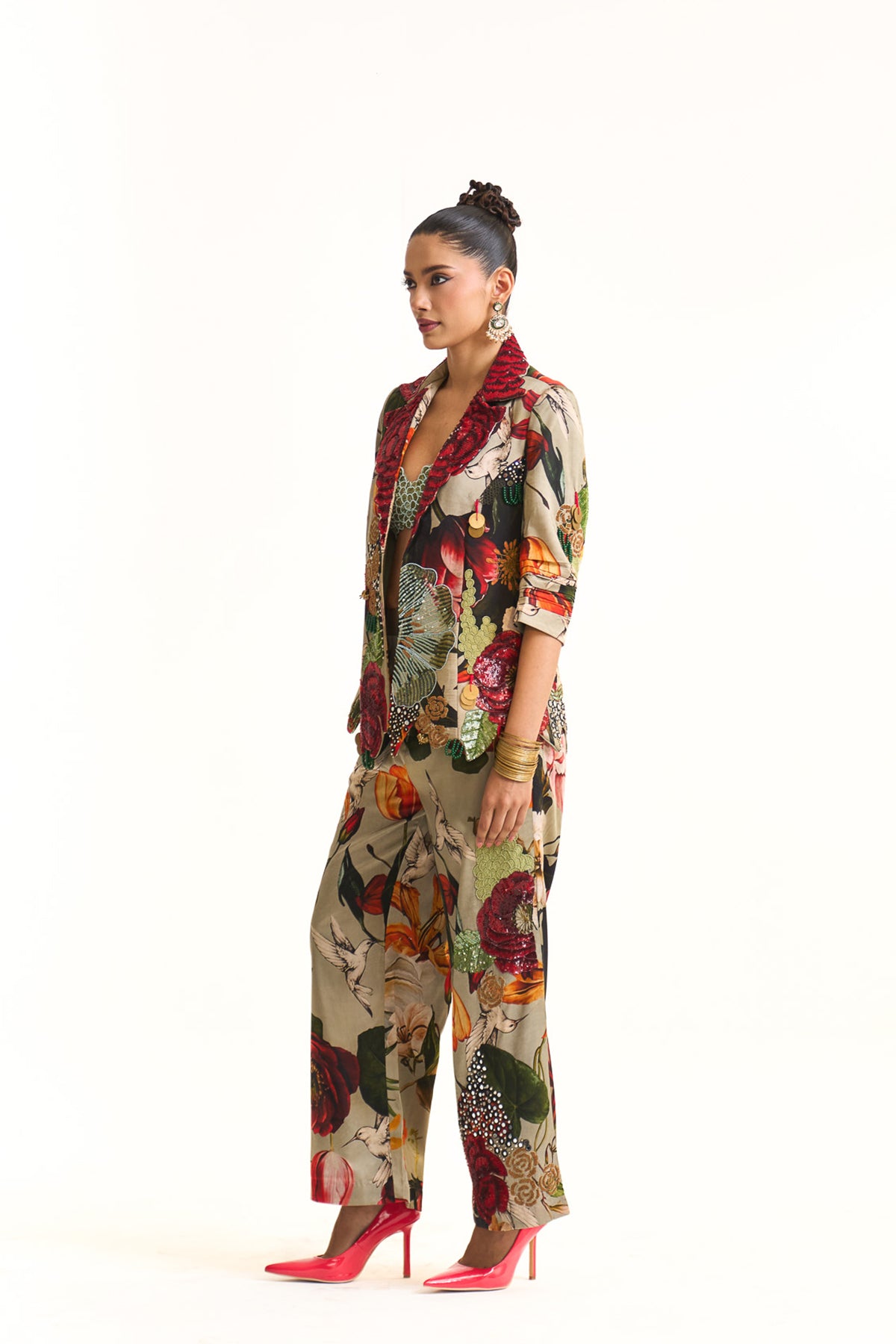 Wild blooms blazer set