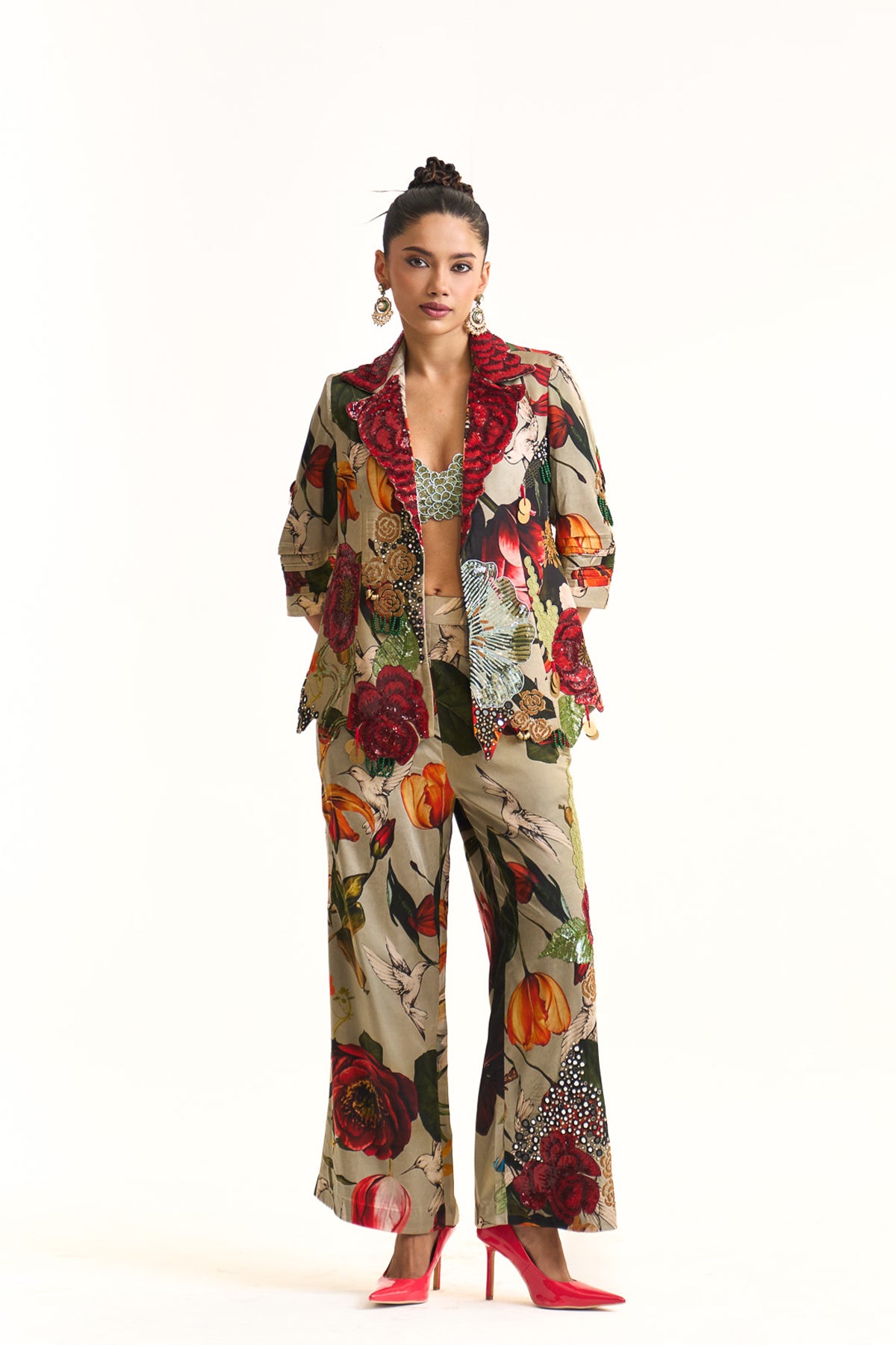 Wild blooms blazer set