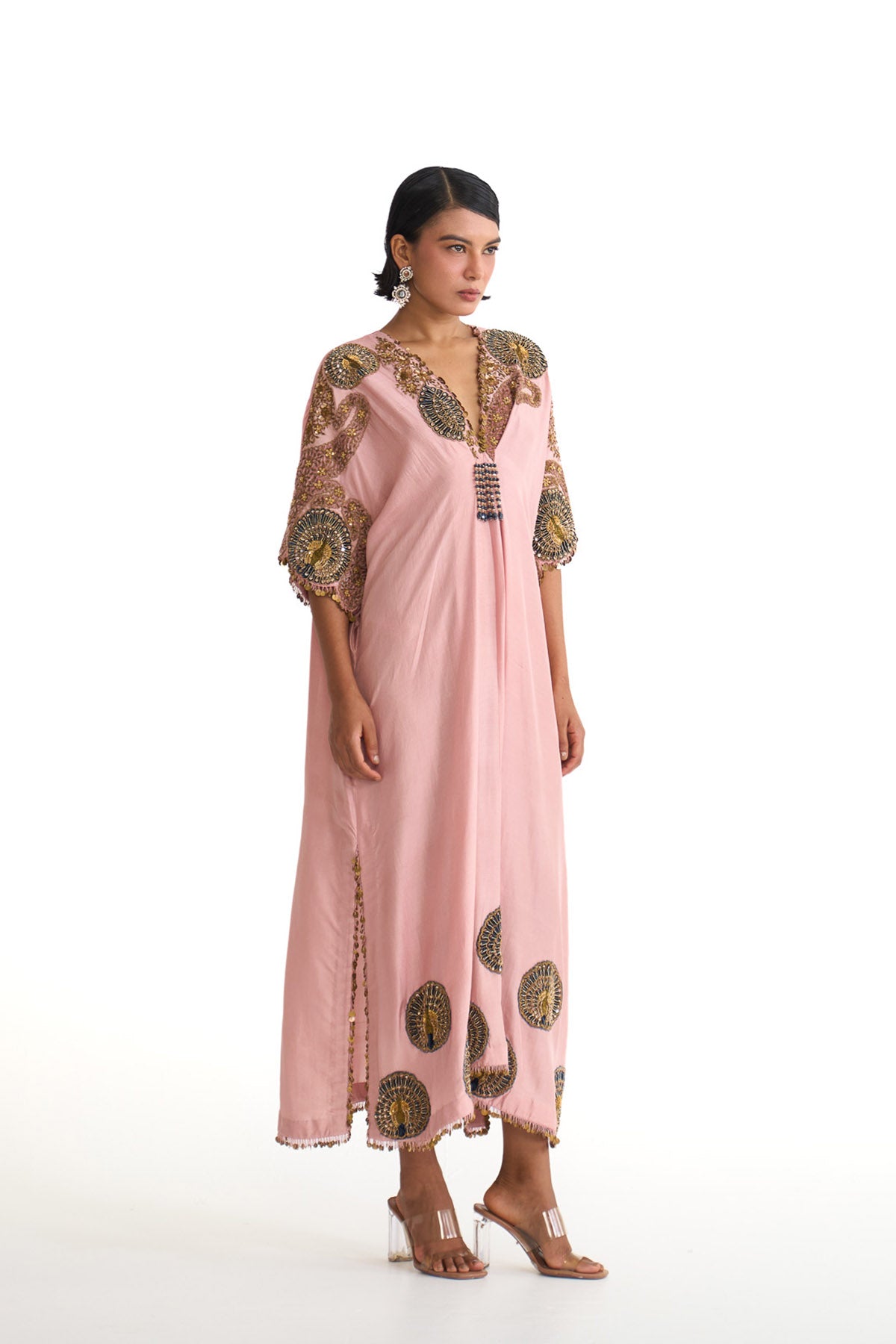 Mor pankh drape kaftan