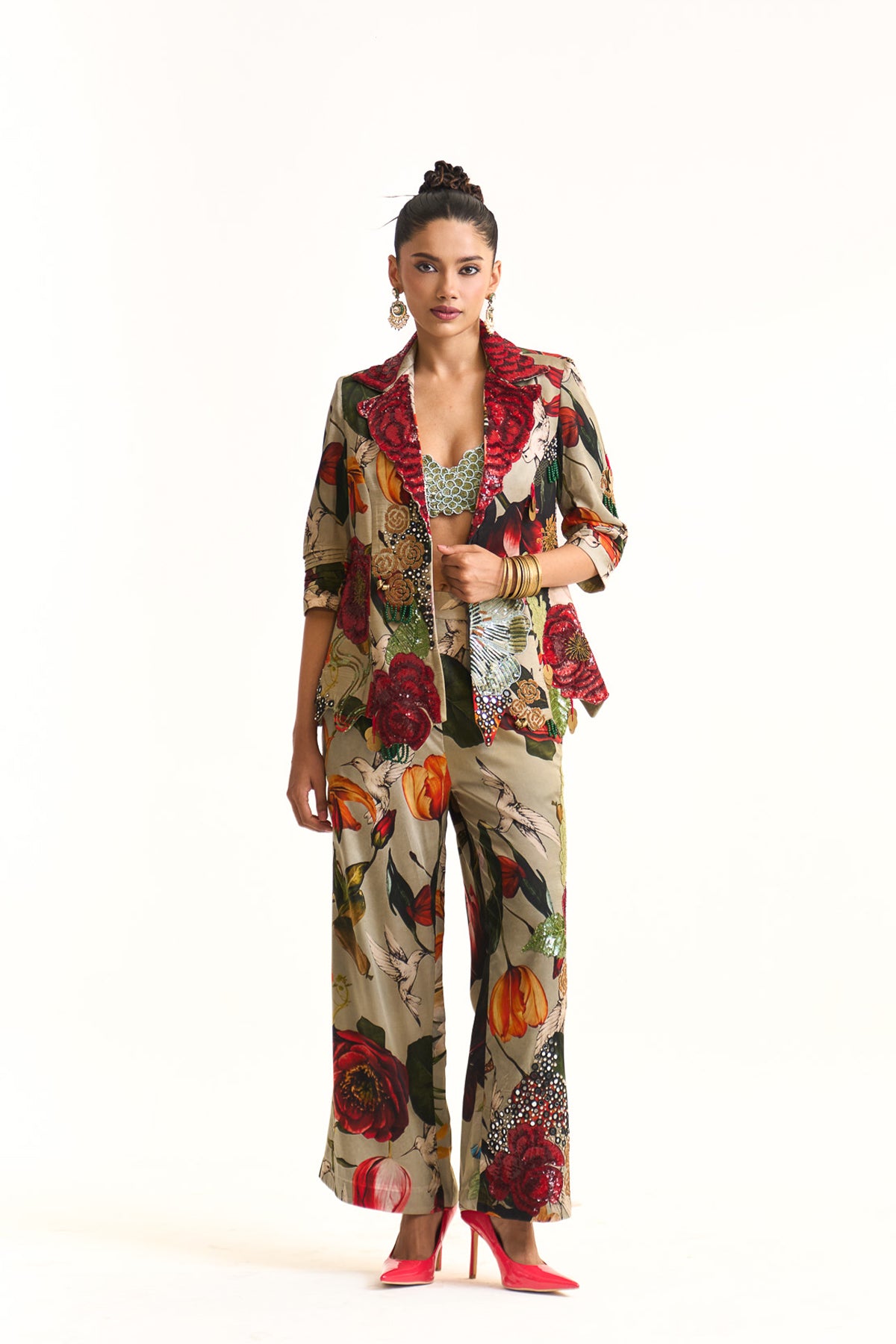 Wild blooms blazer set