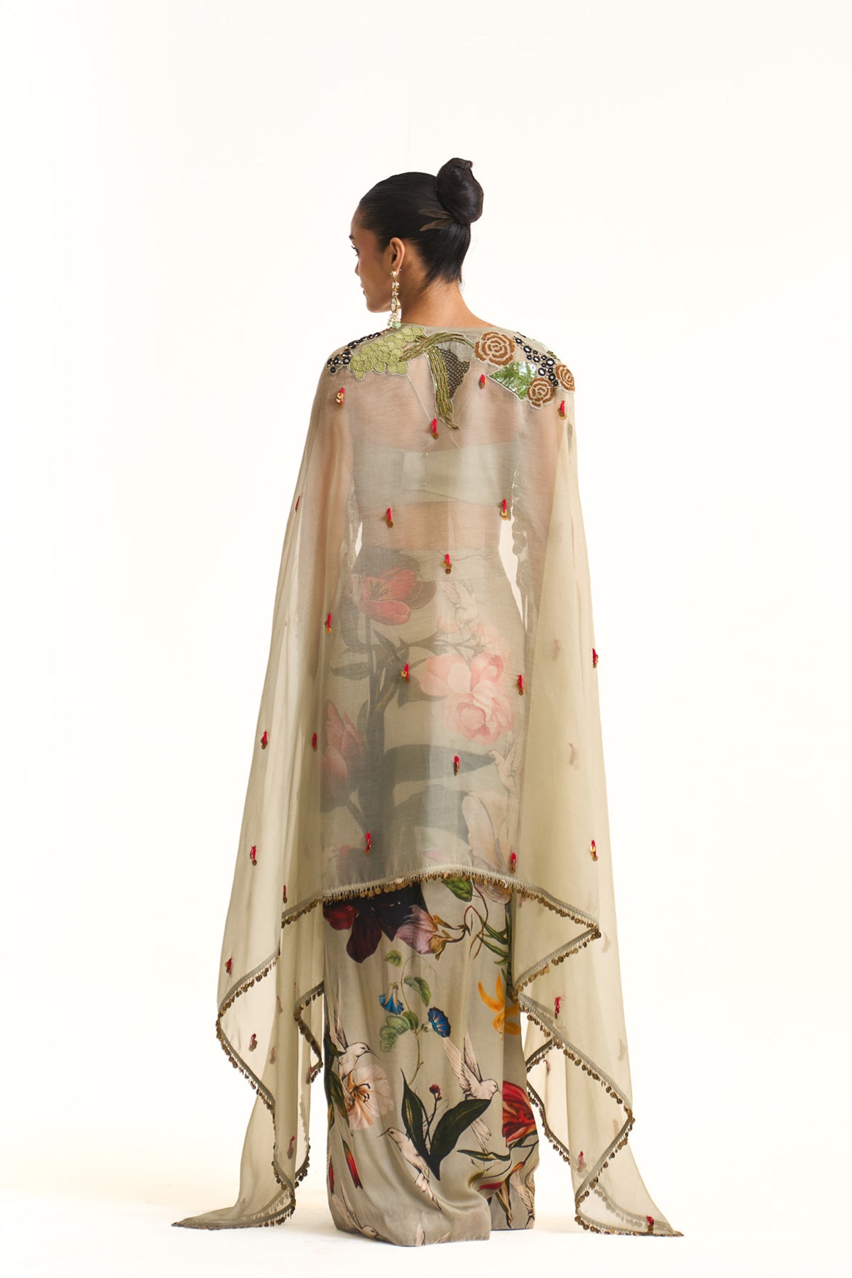 Wild blooms cape and drape skirt set