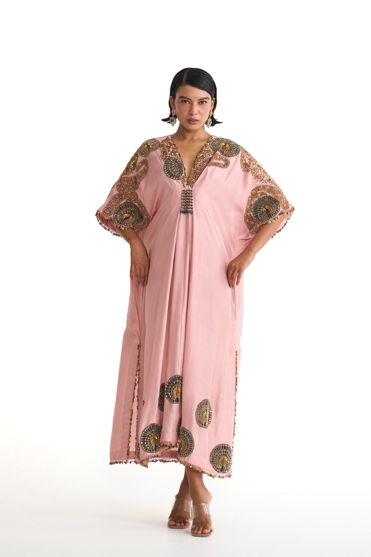 Mor pankh drape kaftan