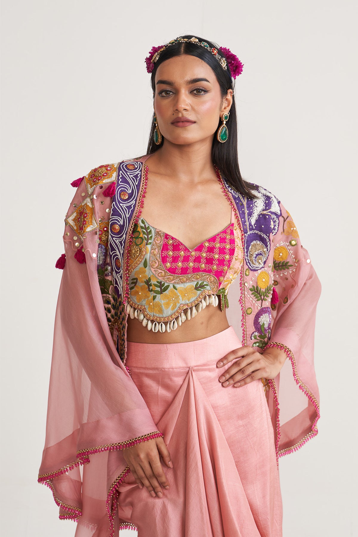 Drape skirt wiht Cape set