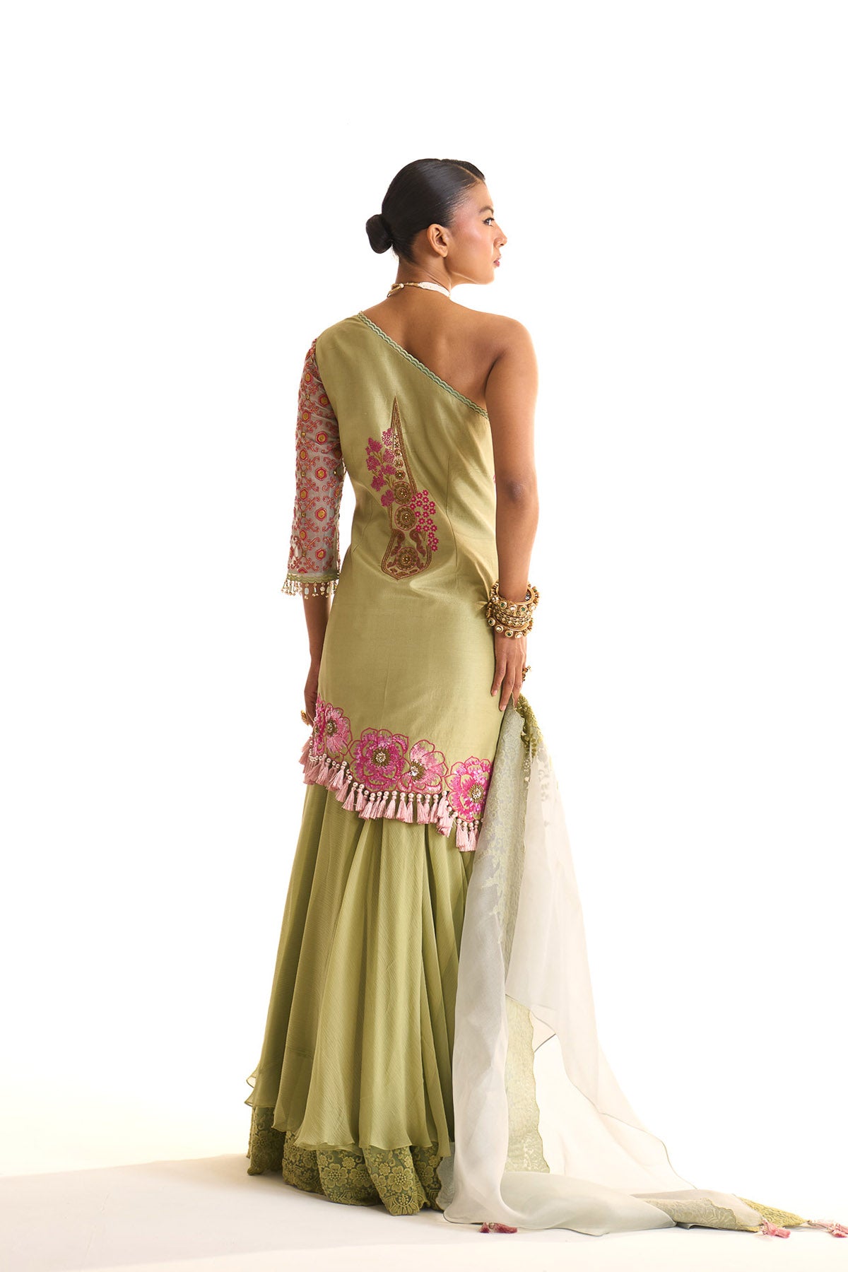 Garden story one shoulder suit