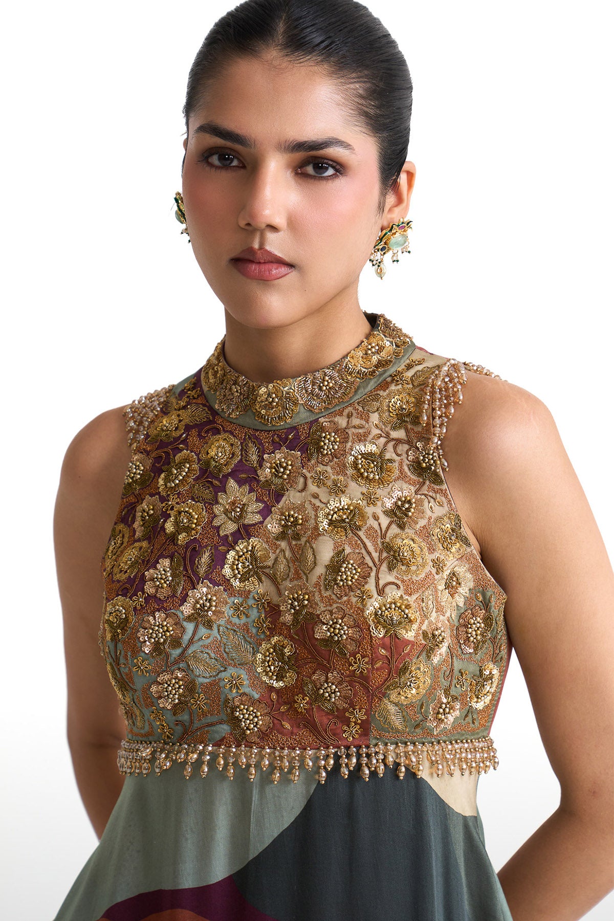 Plum garden peplum garara set