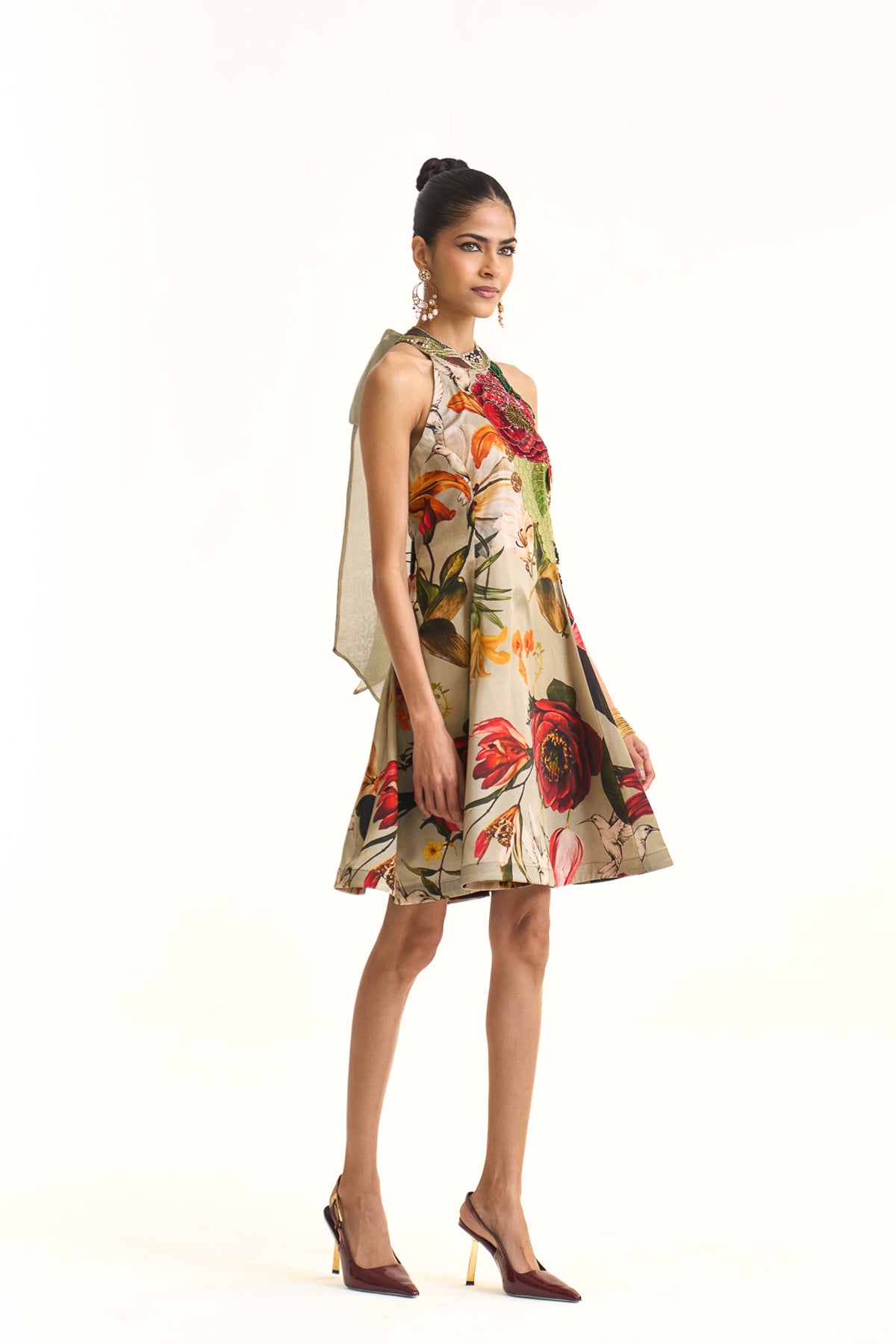 Wild blooms halter neck dress