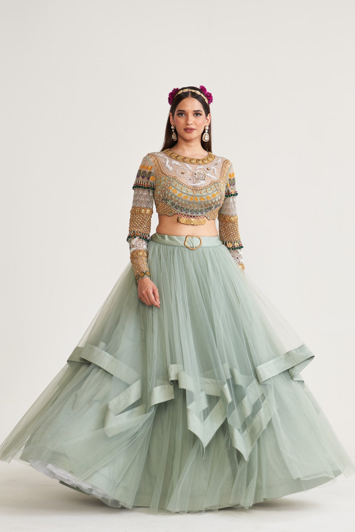 Asymmetric skirt set