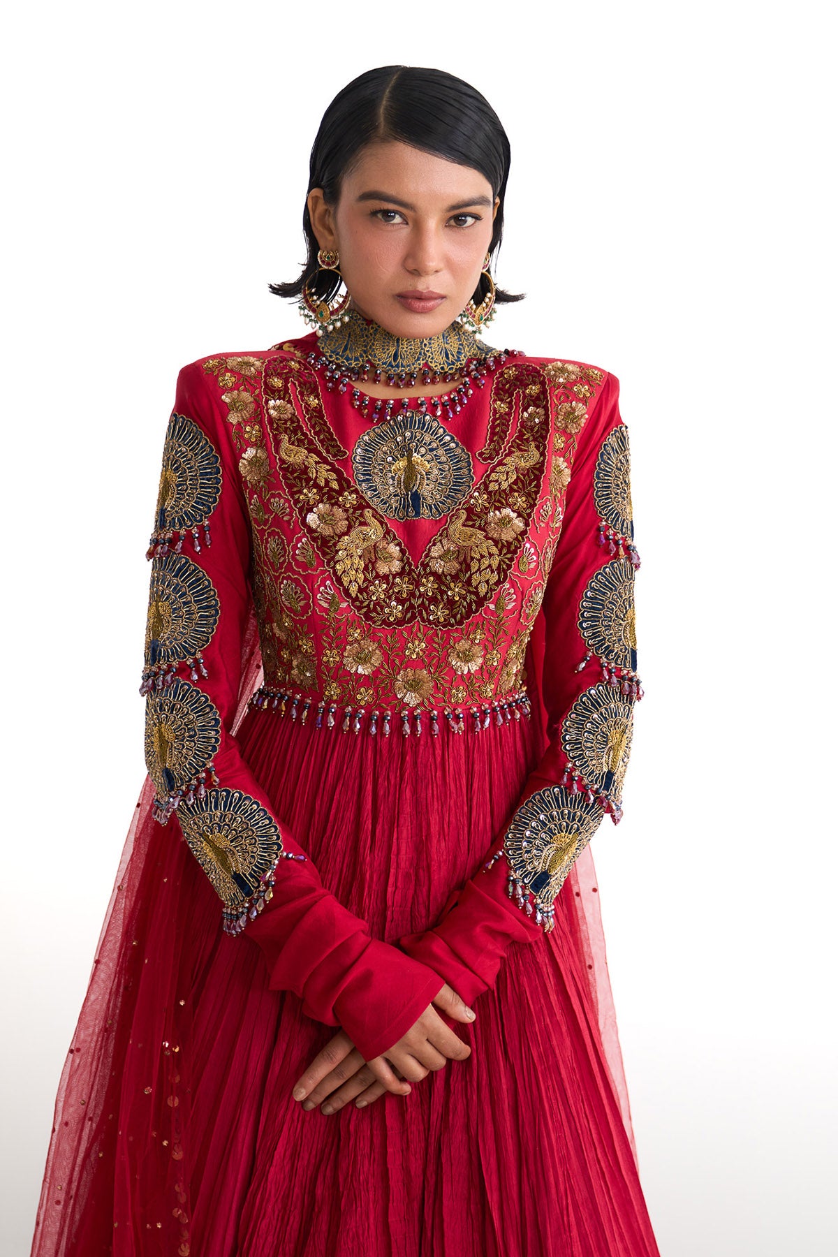 Mor pankh anarkali set