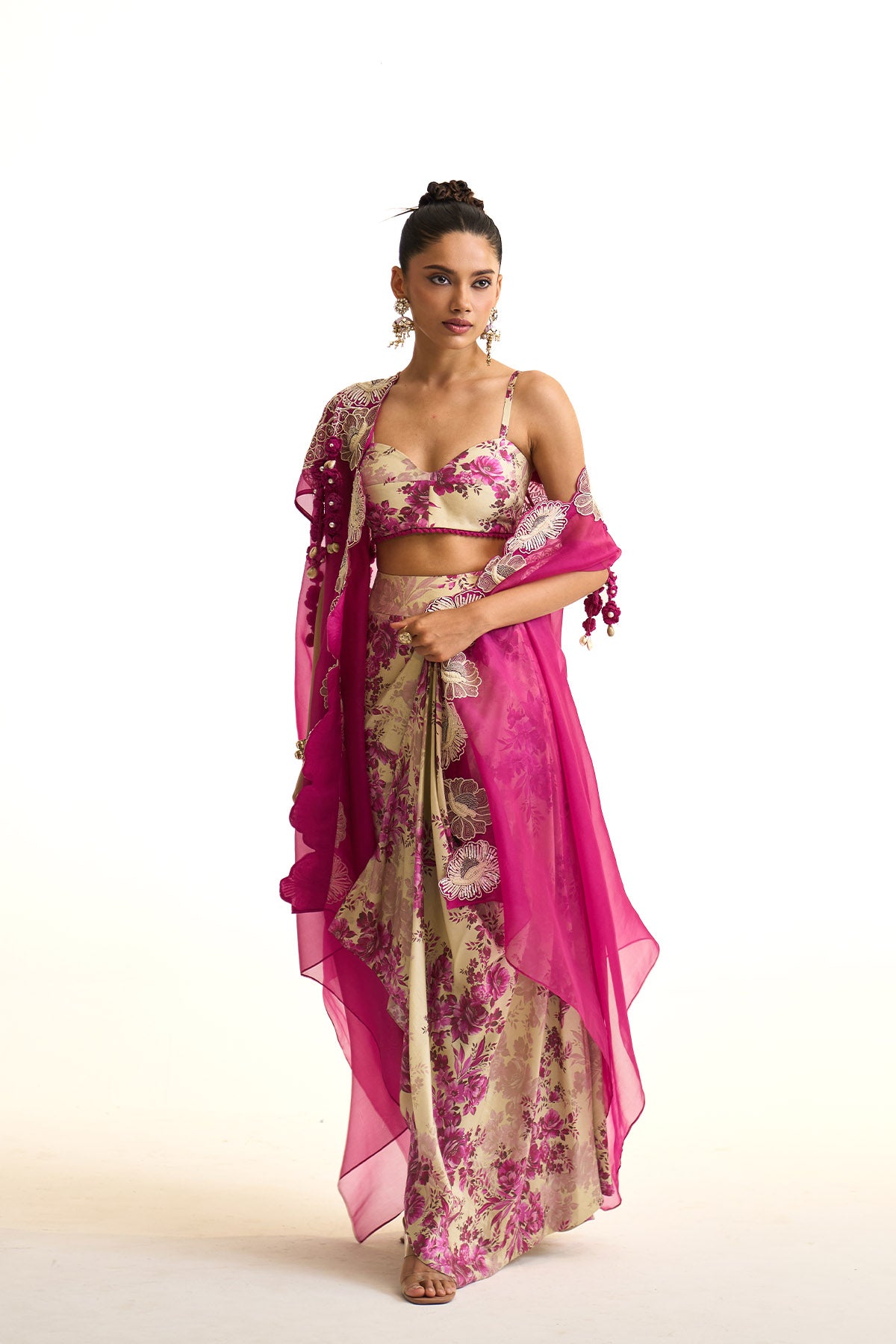 Pink moon Cape & drape skirt set