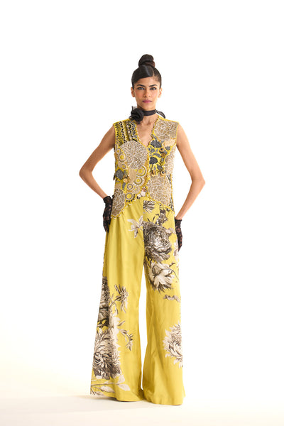 Black iris waist coat set