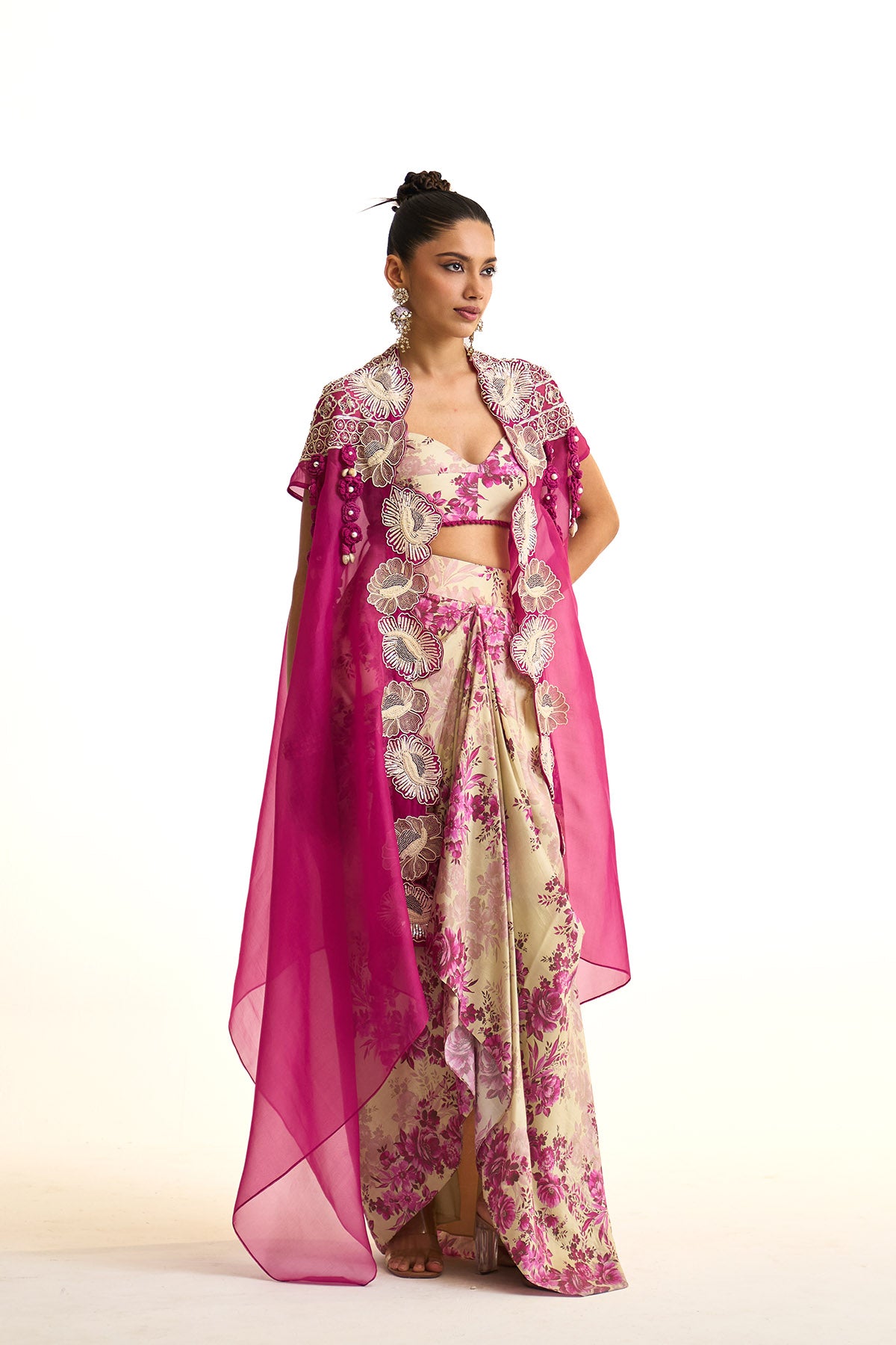 Pink moon Cape & drape skirt set