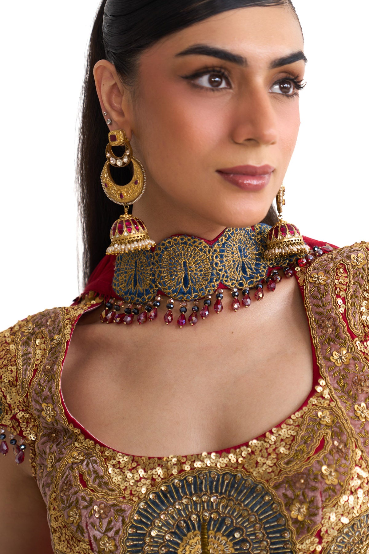 Mor pankh crop top set