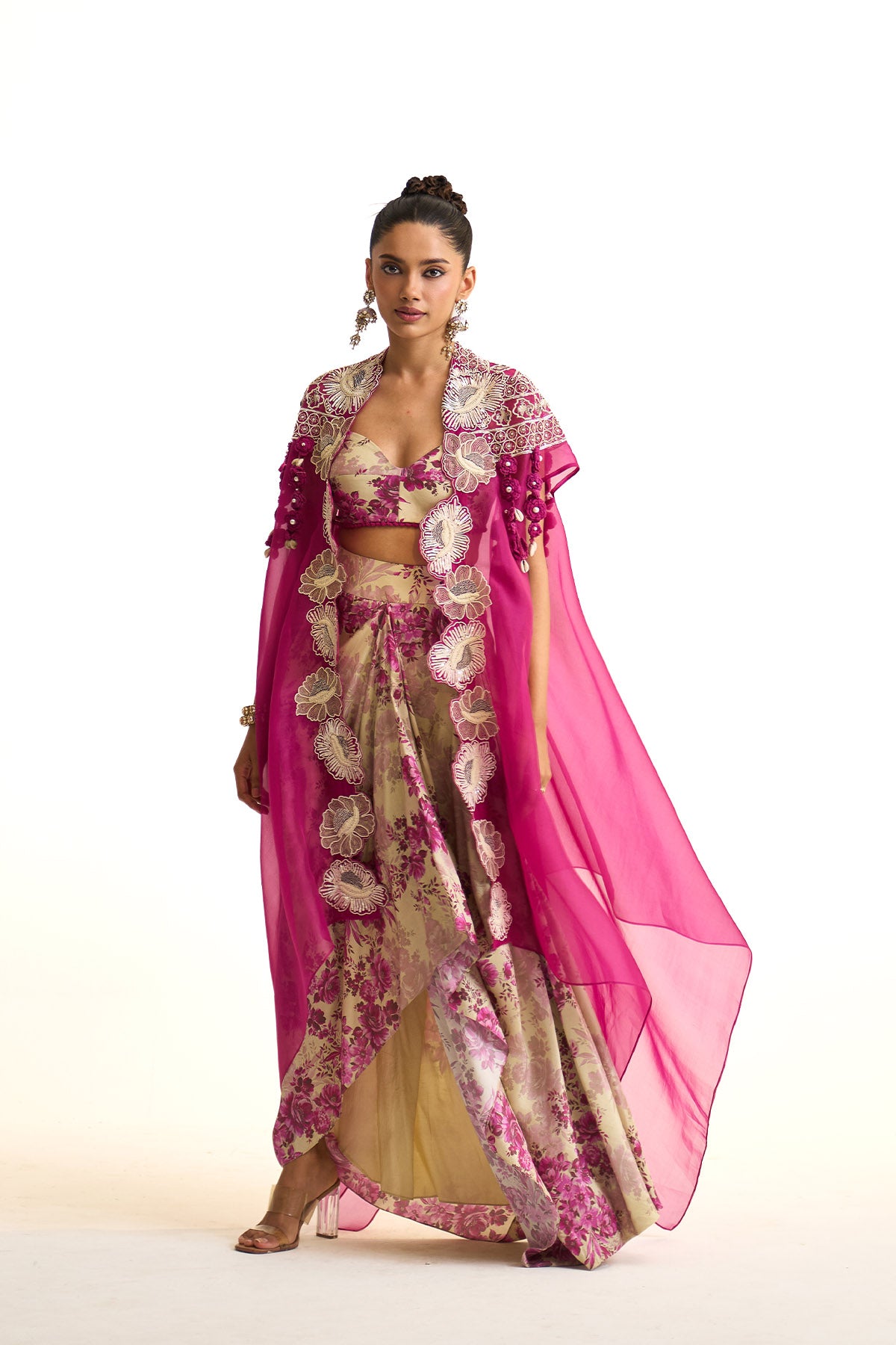 Pink moon Cape & drape skirt set