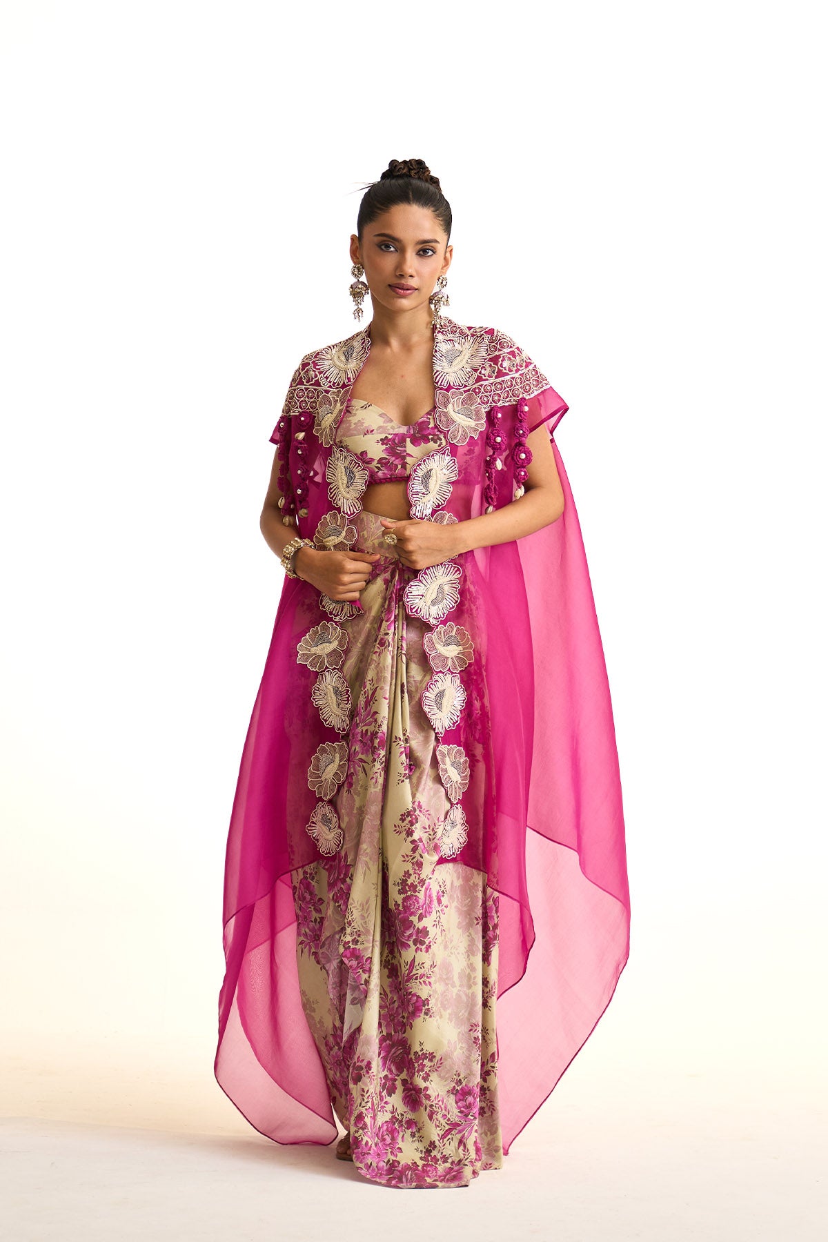 Pink moon Cape & drape skirt set