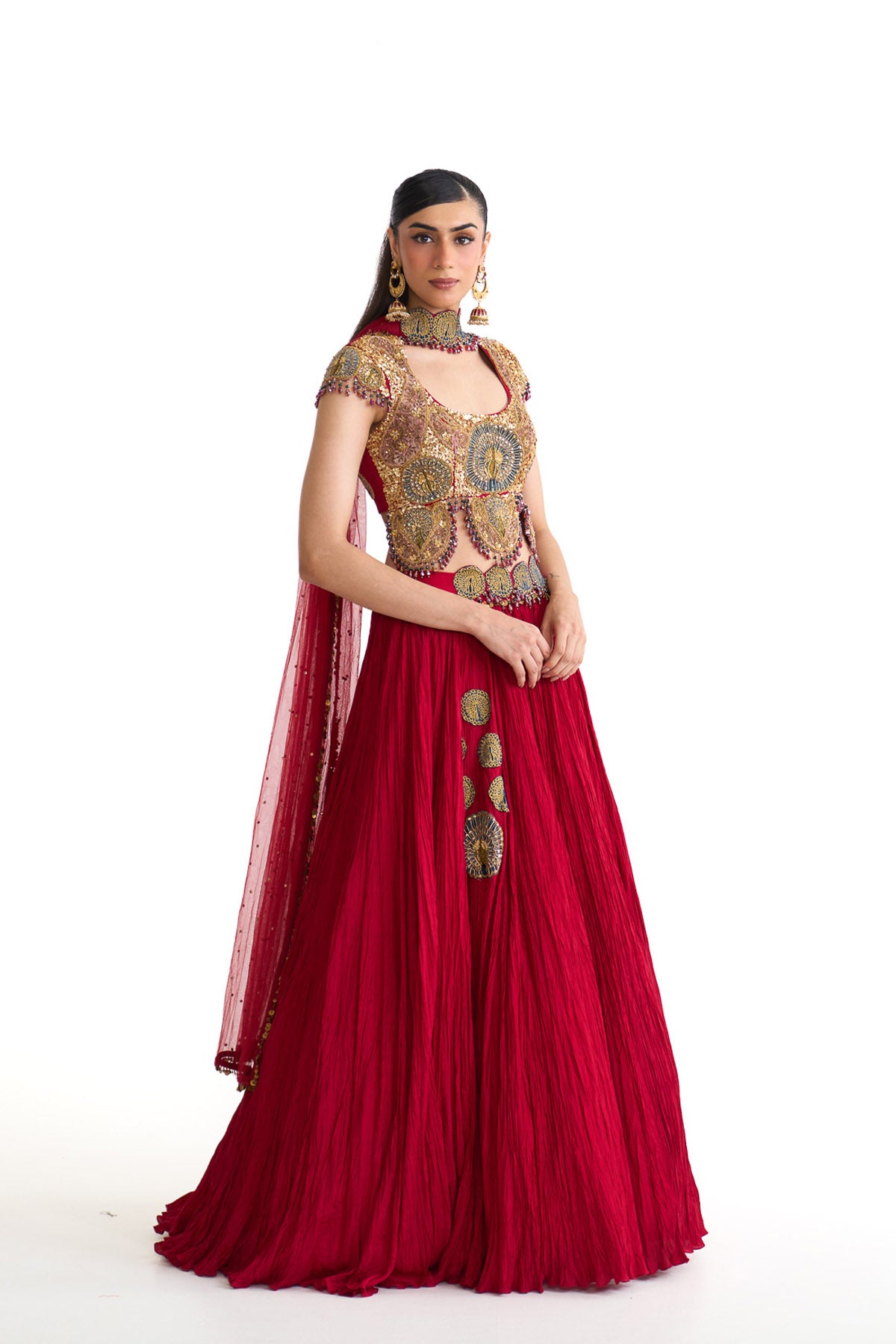 Mor pankh crop top set