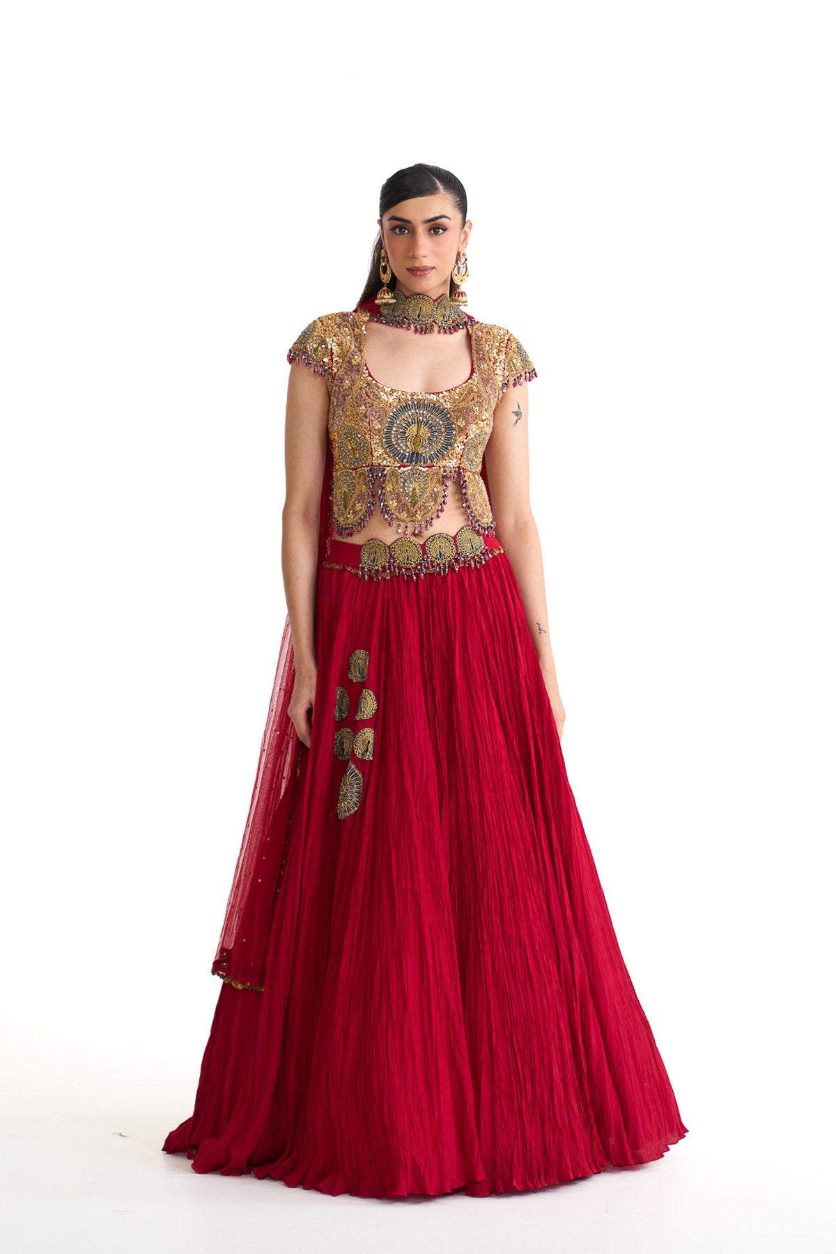 Mor pankh crop top set