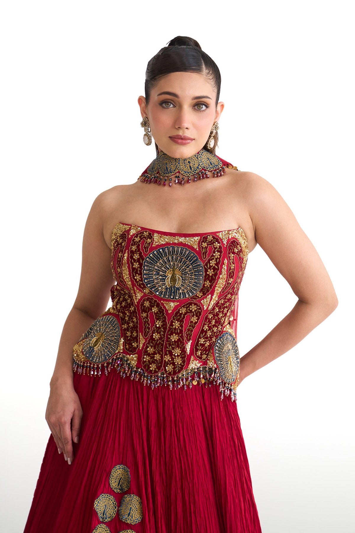 Mor pankh corset skirt set
