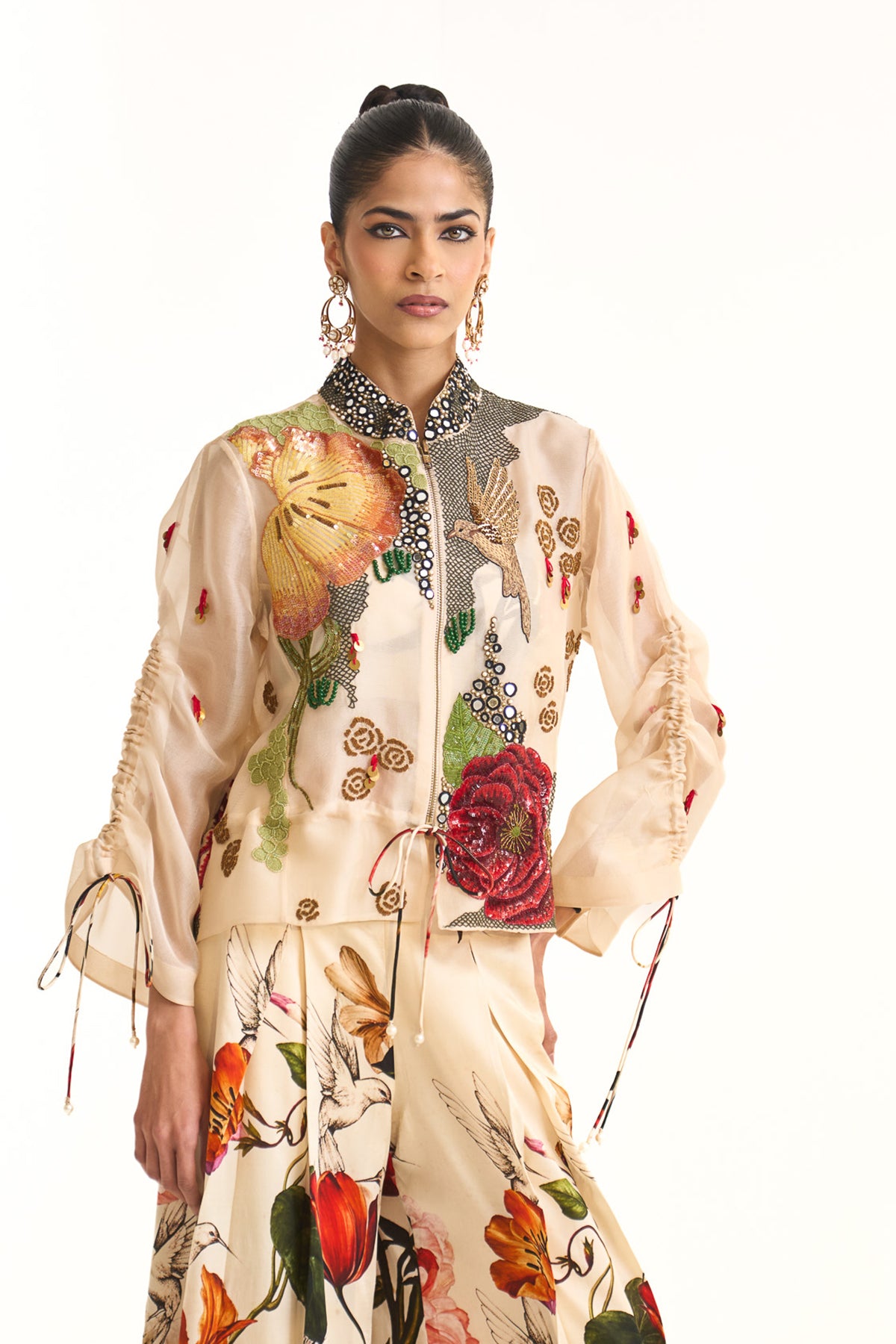 Wild blooms bomber jacket set