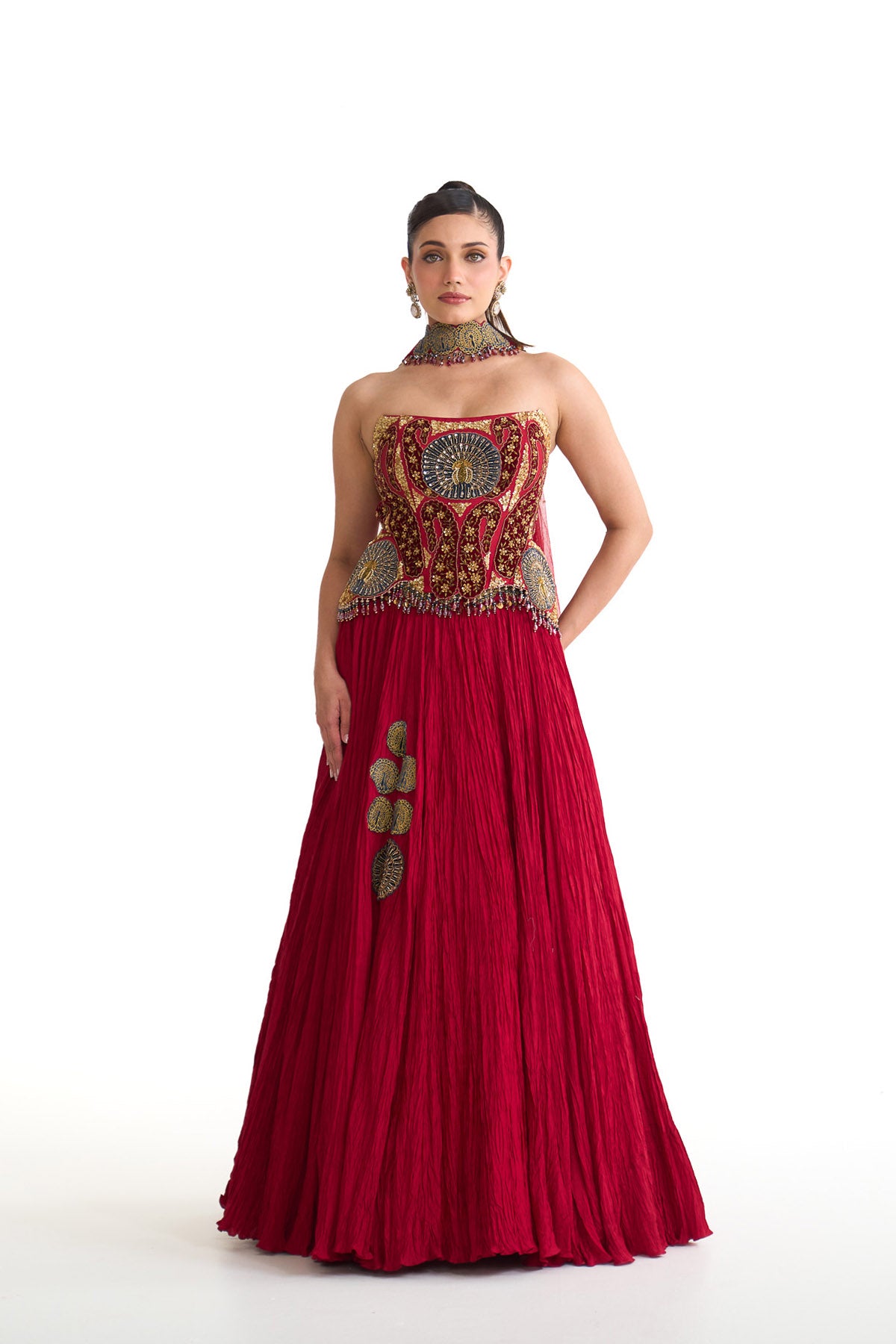 Mor pankh corset skirt set