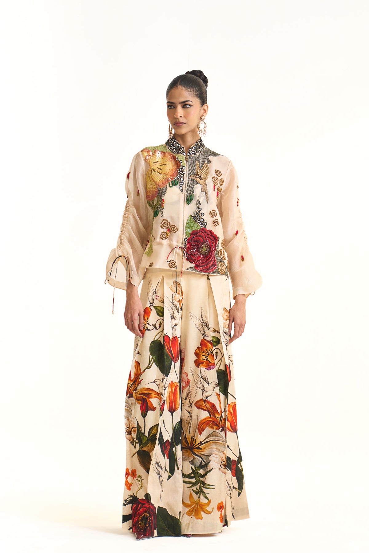 Wild blooms bomber jacket set