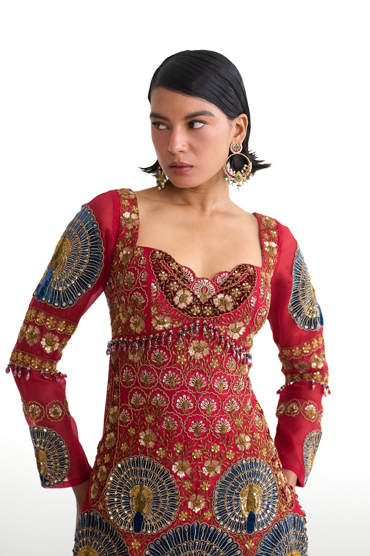 Mor pankh straight suit & garara set