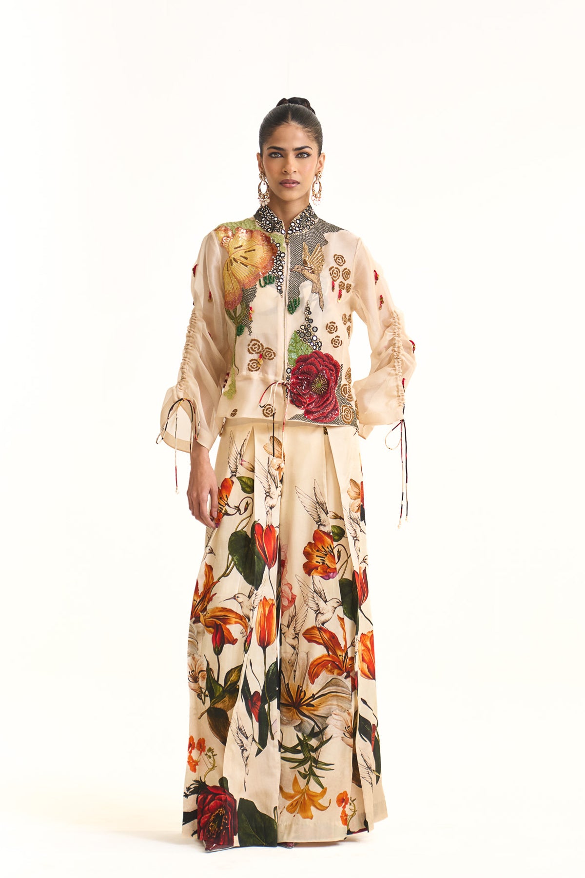 Wild blooms bomber jacket set