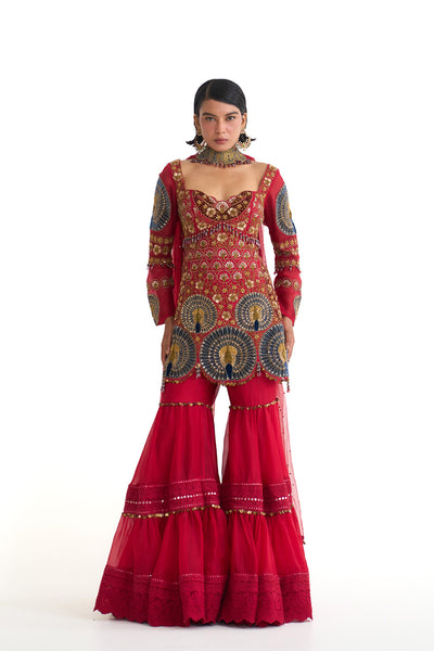 Mor pankh straight suit & garara set