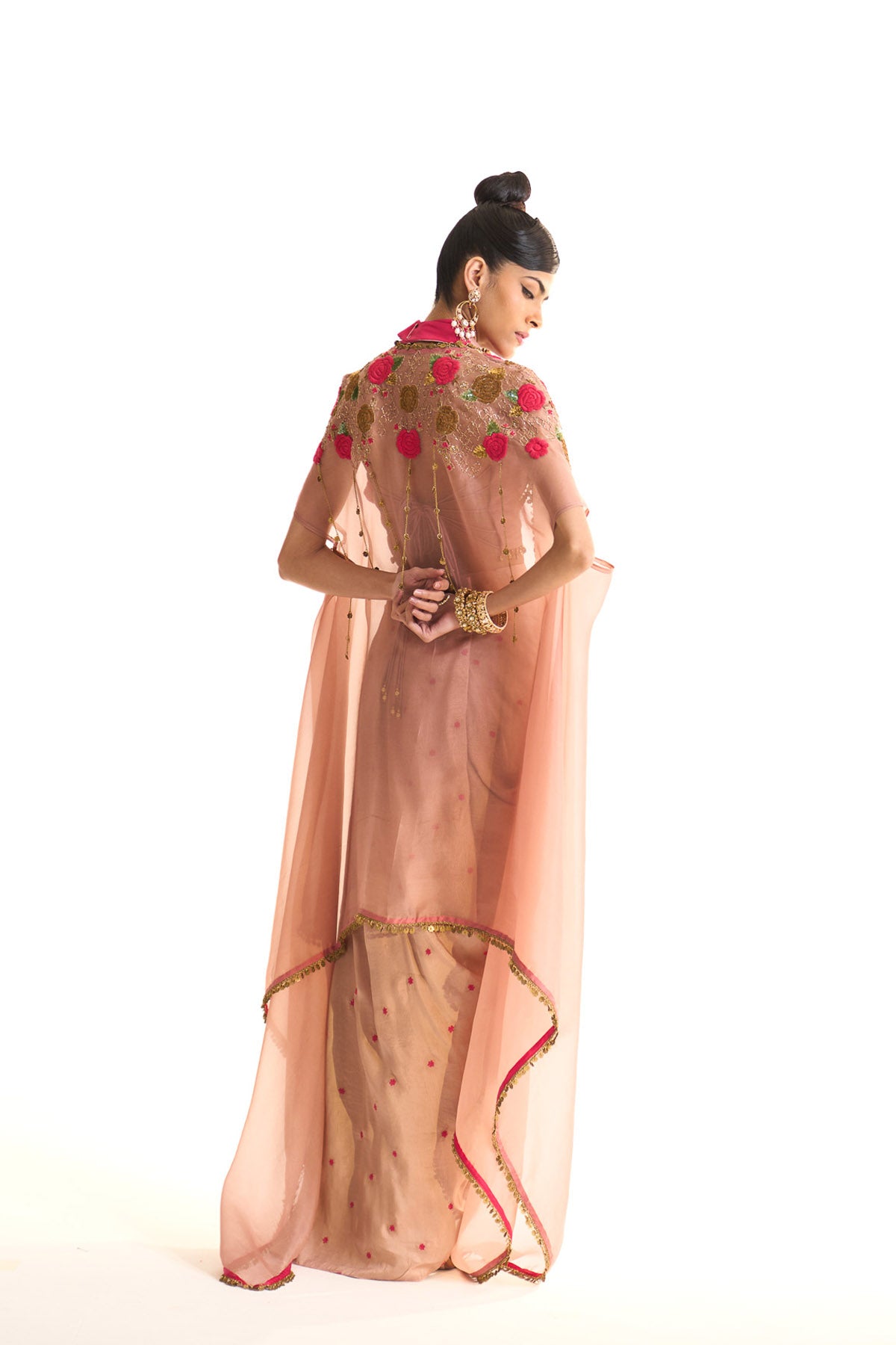Pink rose cape set