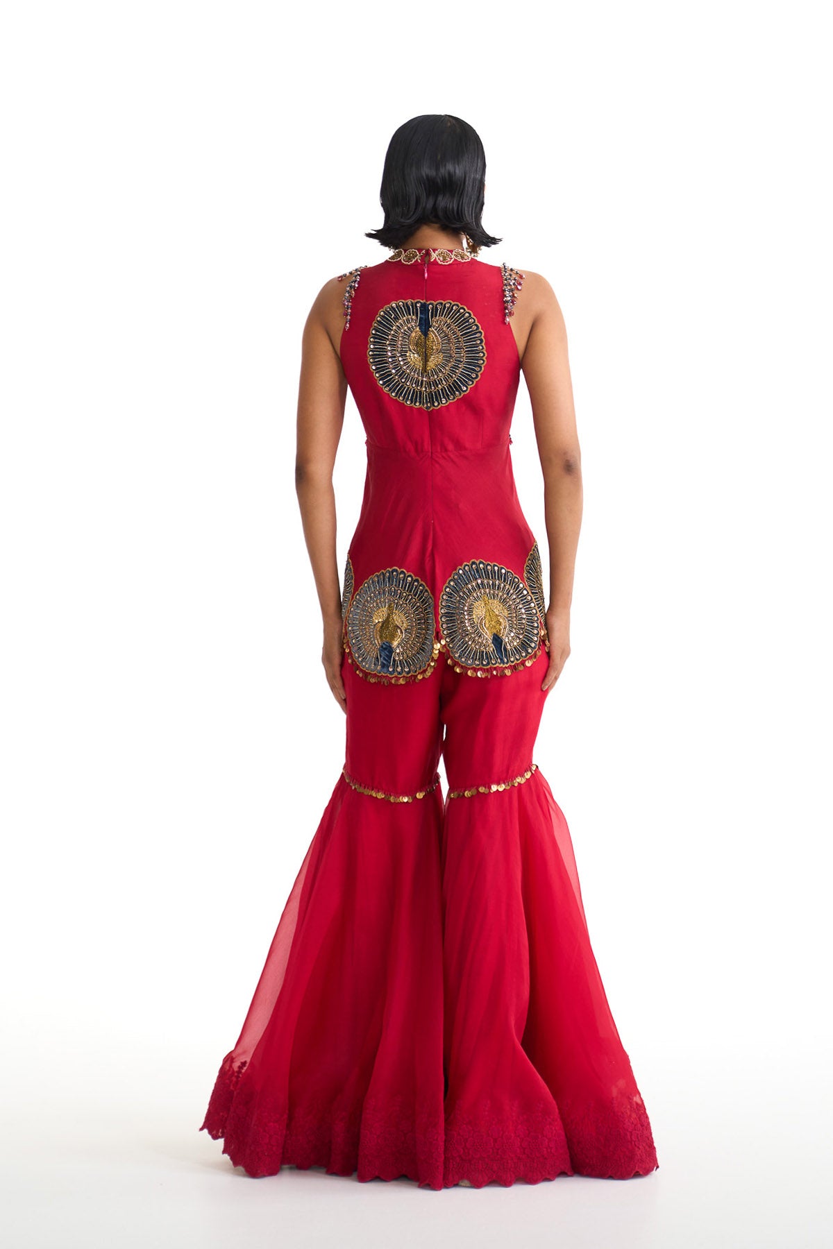 Mor pankh peplum garara set