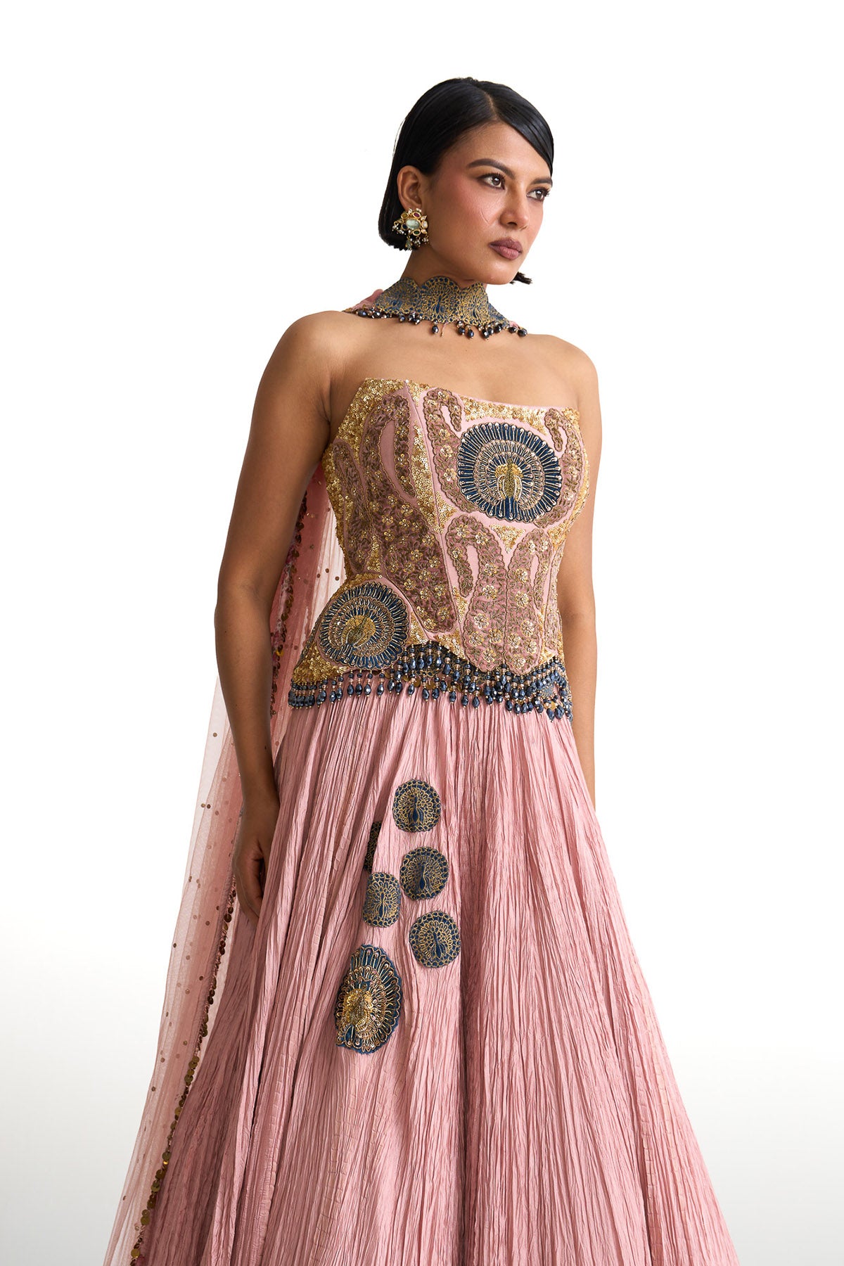 Mor pankh corset skirt set
