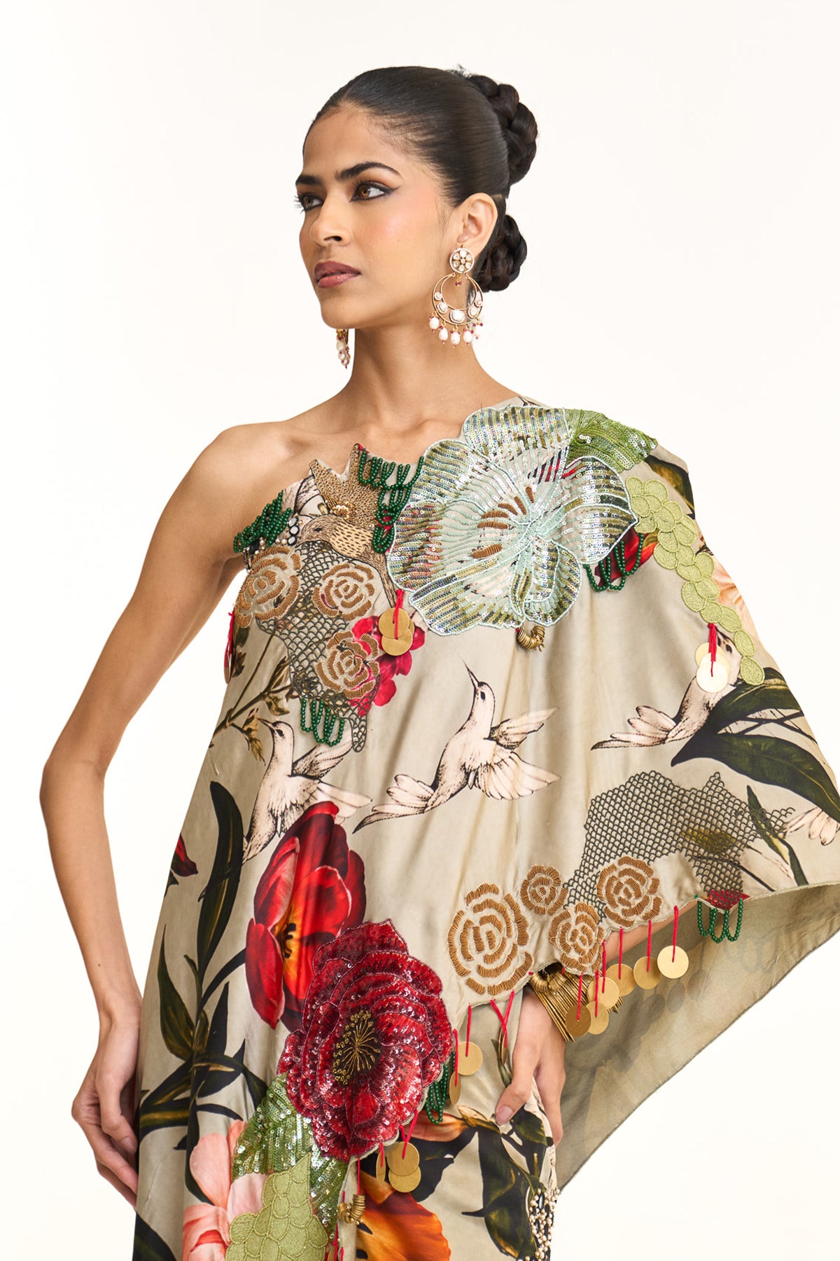 Wild blooms one shoulder top set