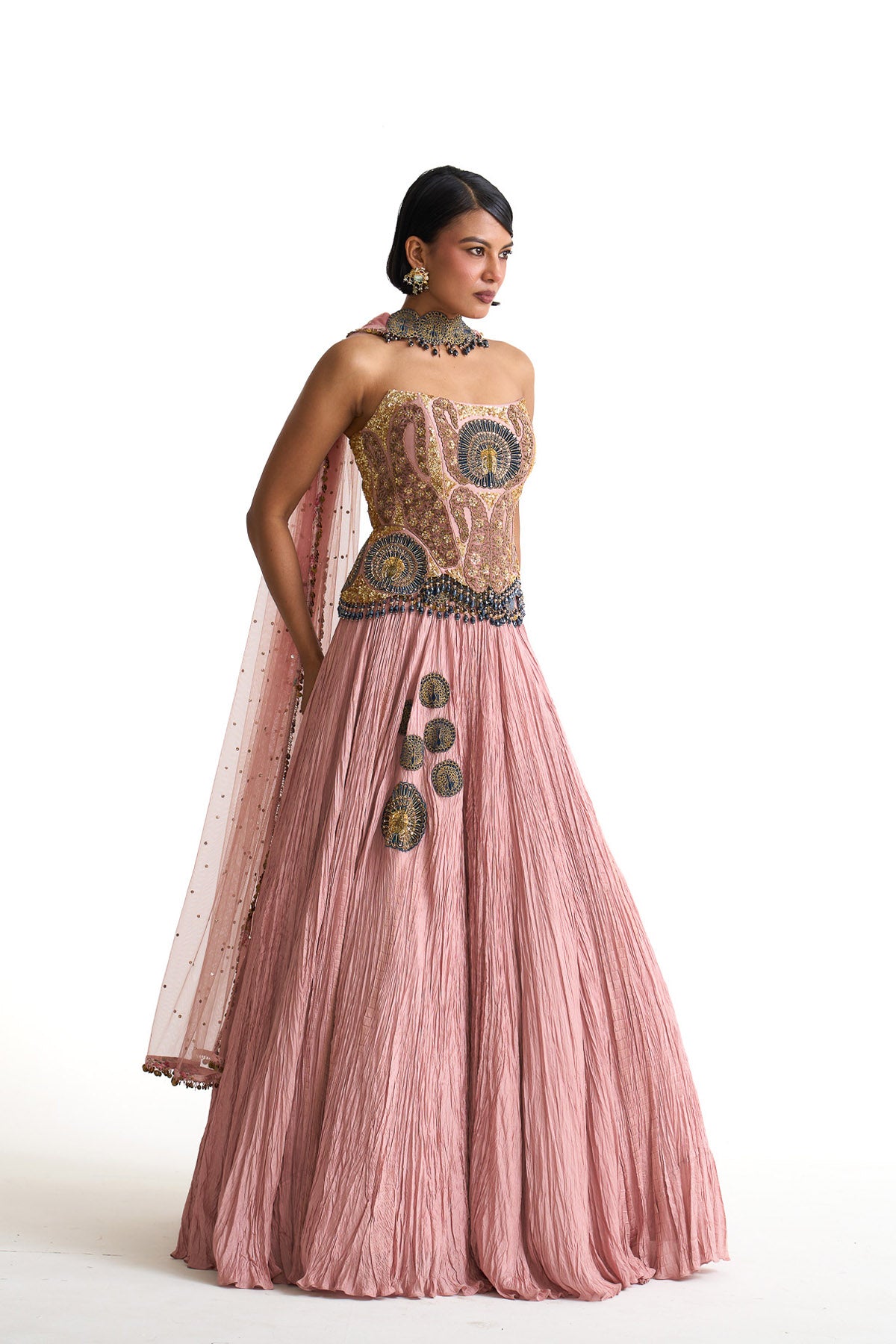Mor pankh corset skirt set