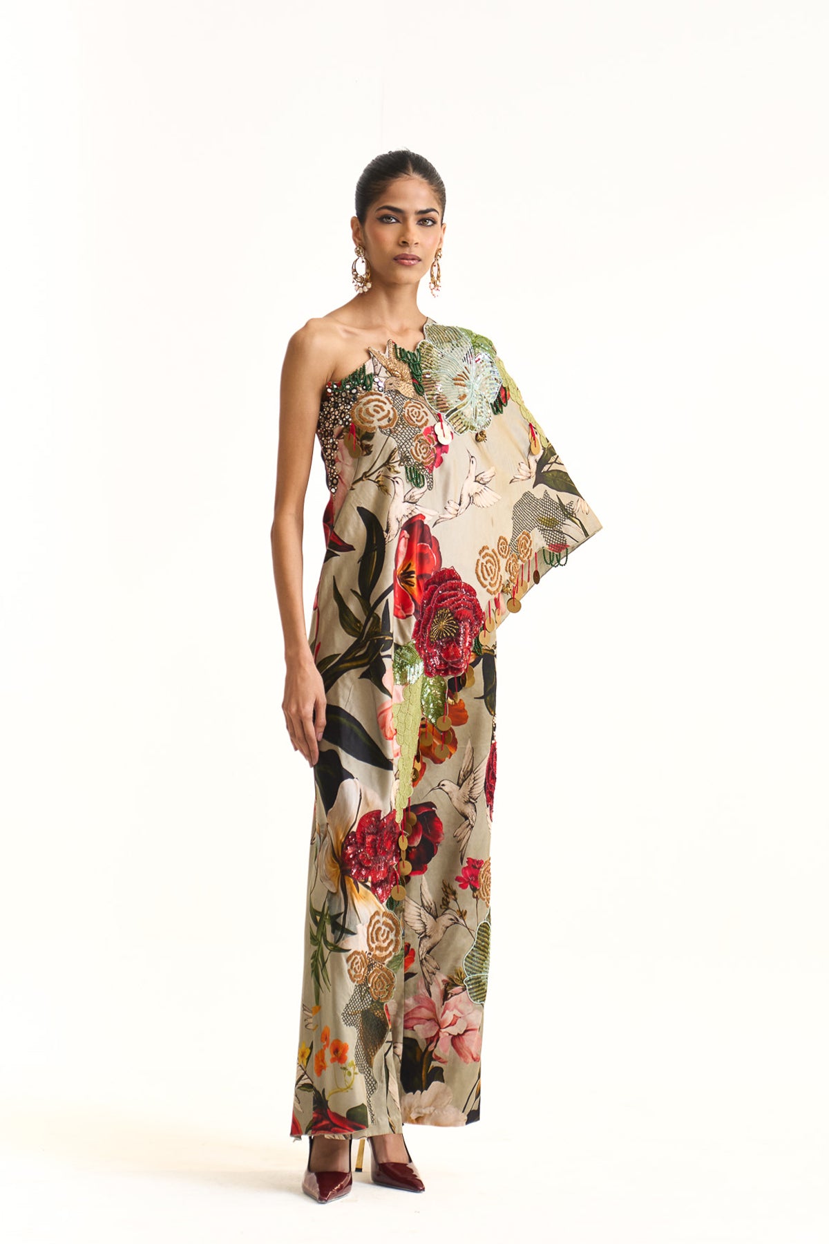 Wild blooms one shoulder top set