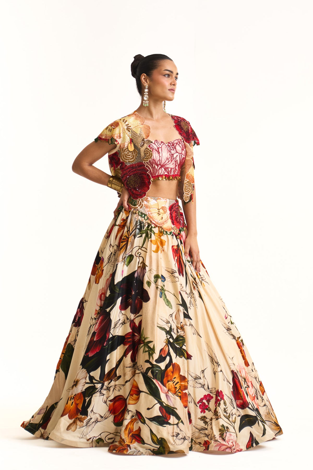 Wild blooms Short jacket lehenga set