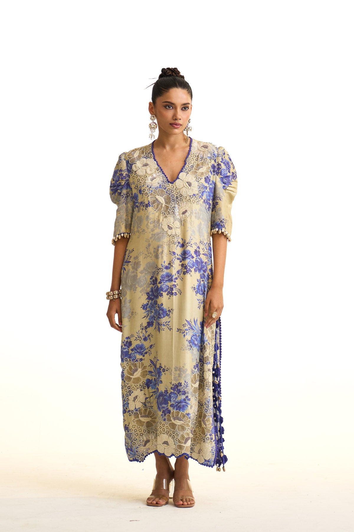 Blue Moon V neck kaftan