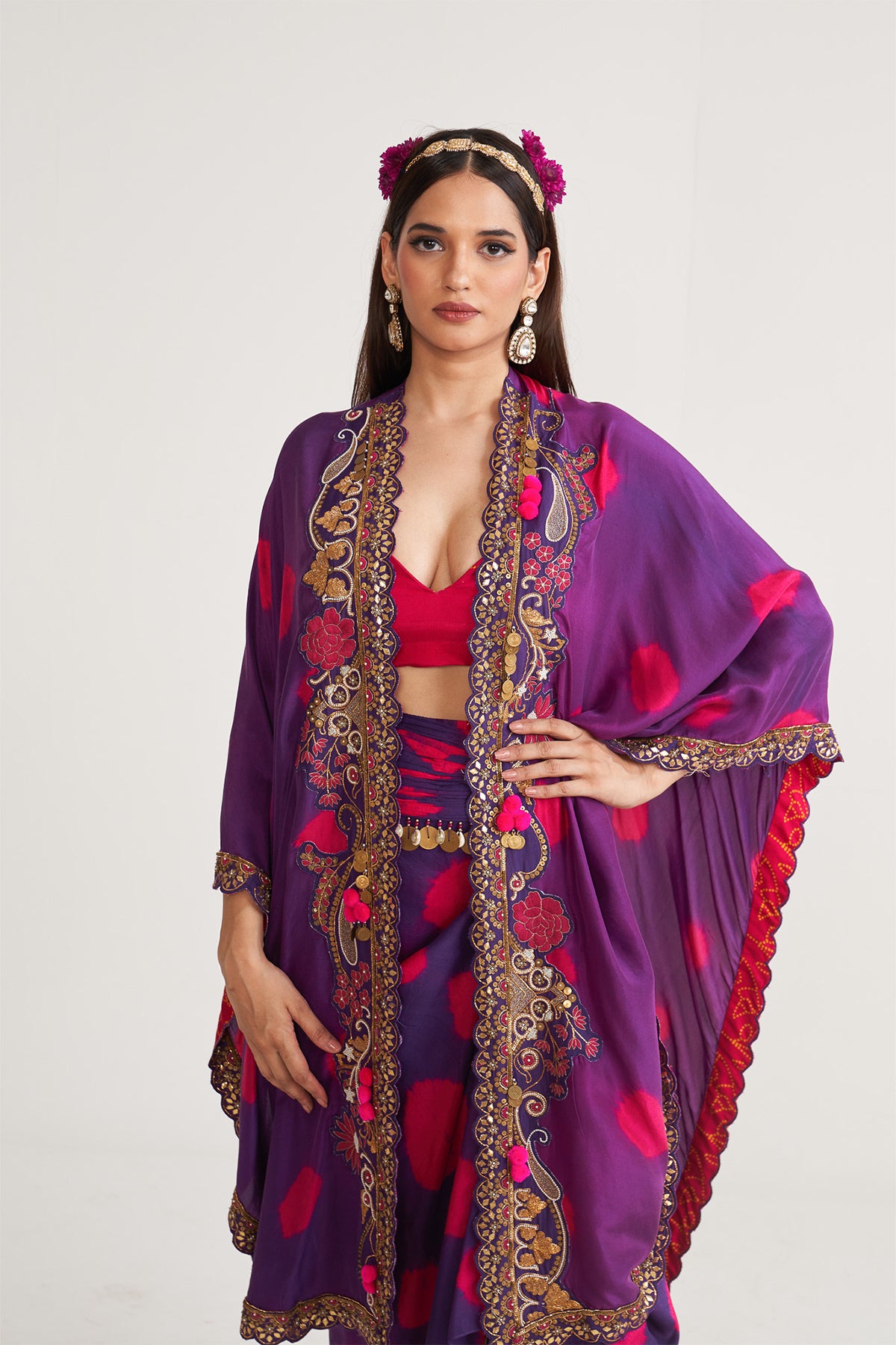 Tie and dye cape set