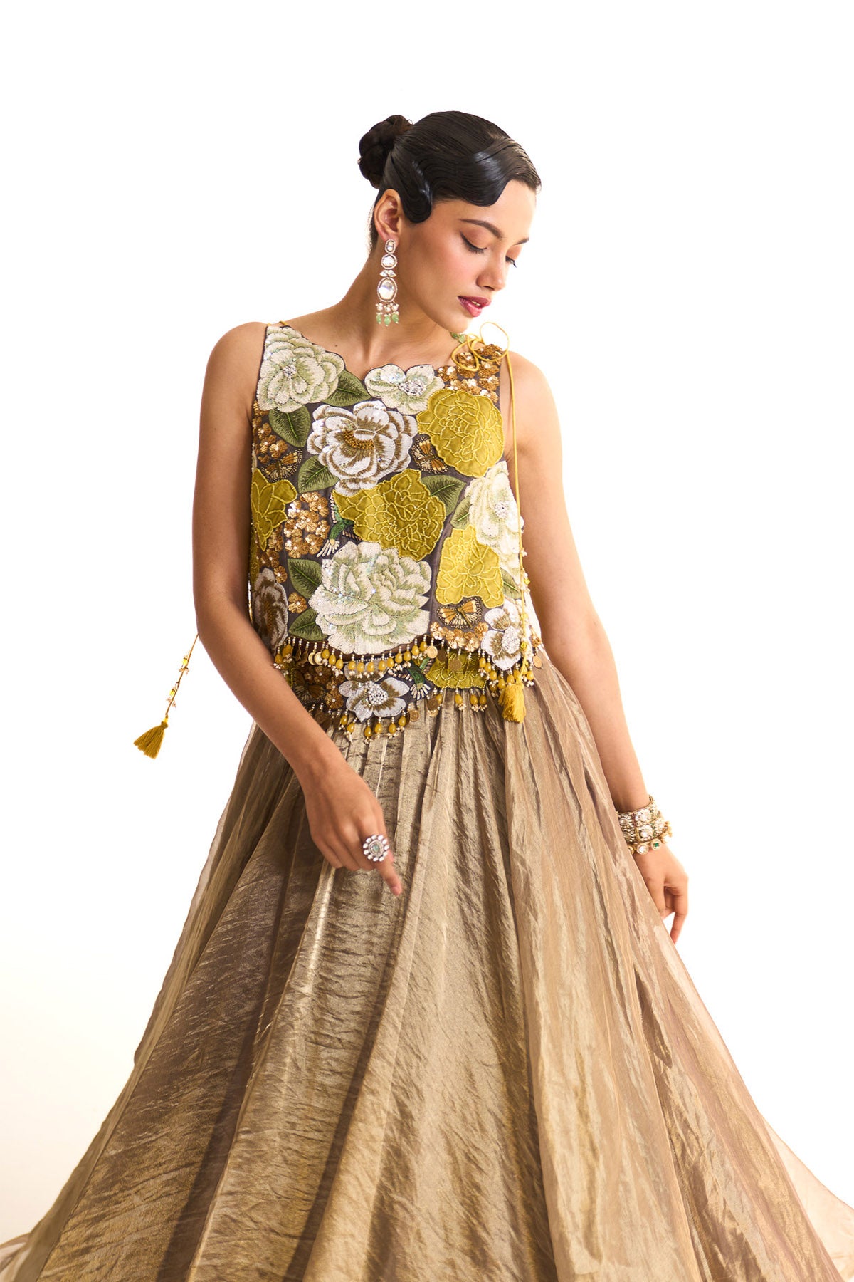 Marigold crop top & skirt set