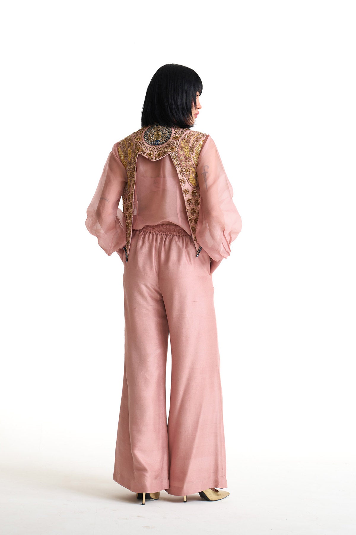 Mor pankh collar pant set