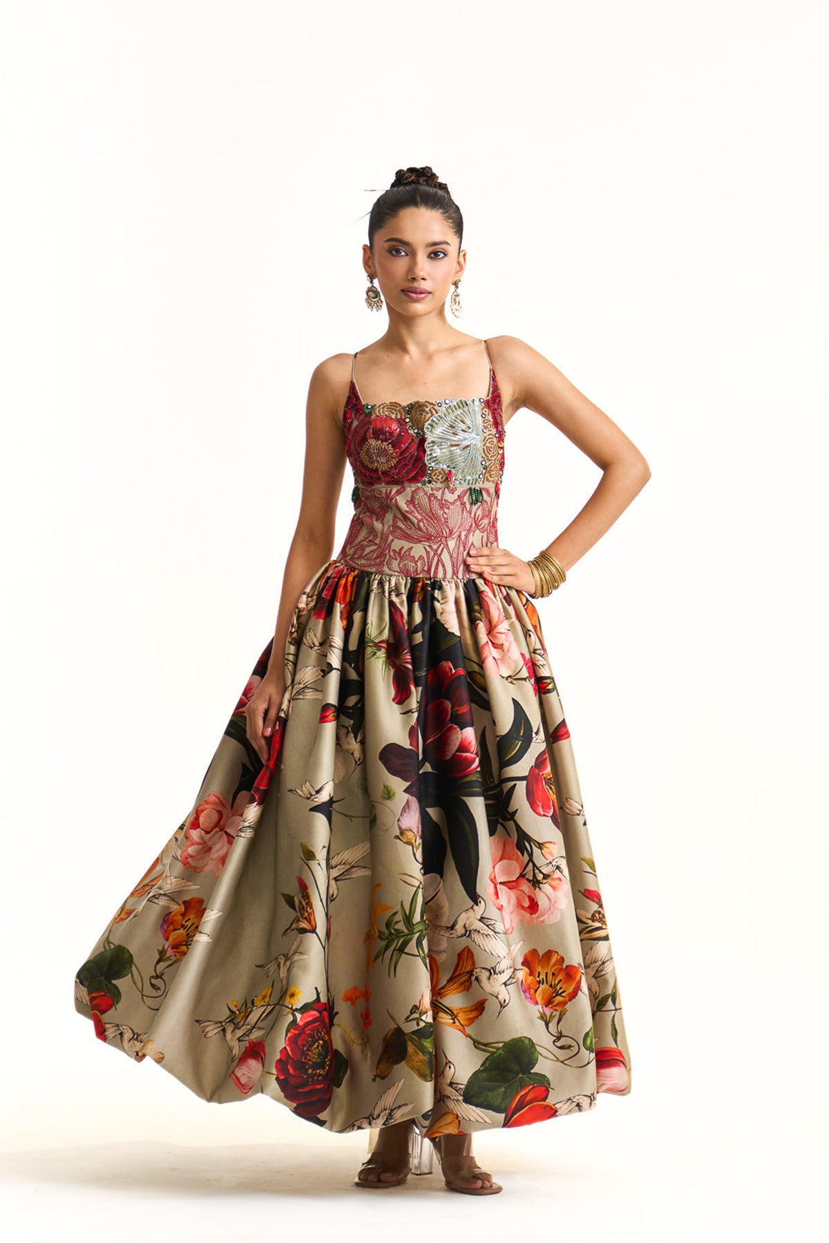 Wild blooms balloon dress