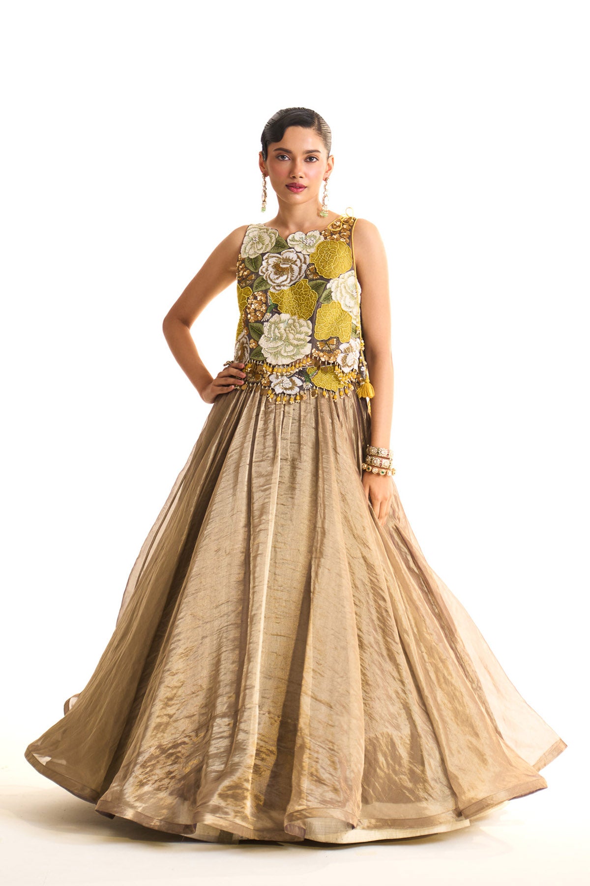 Marigold crop top & skirt set