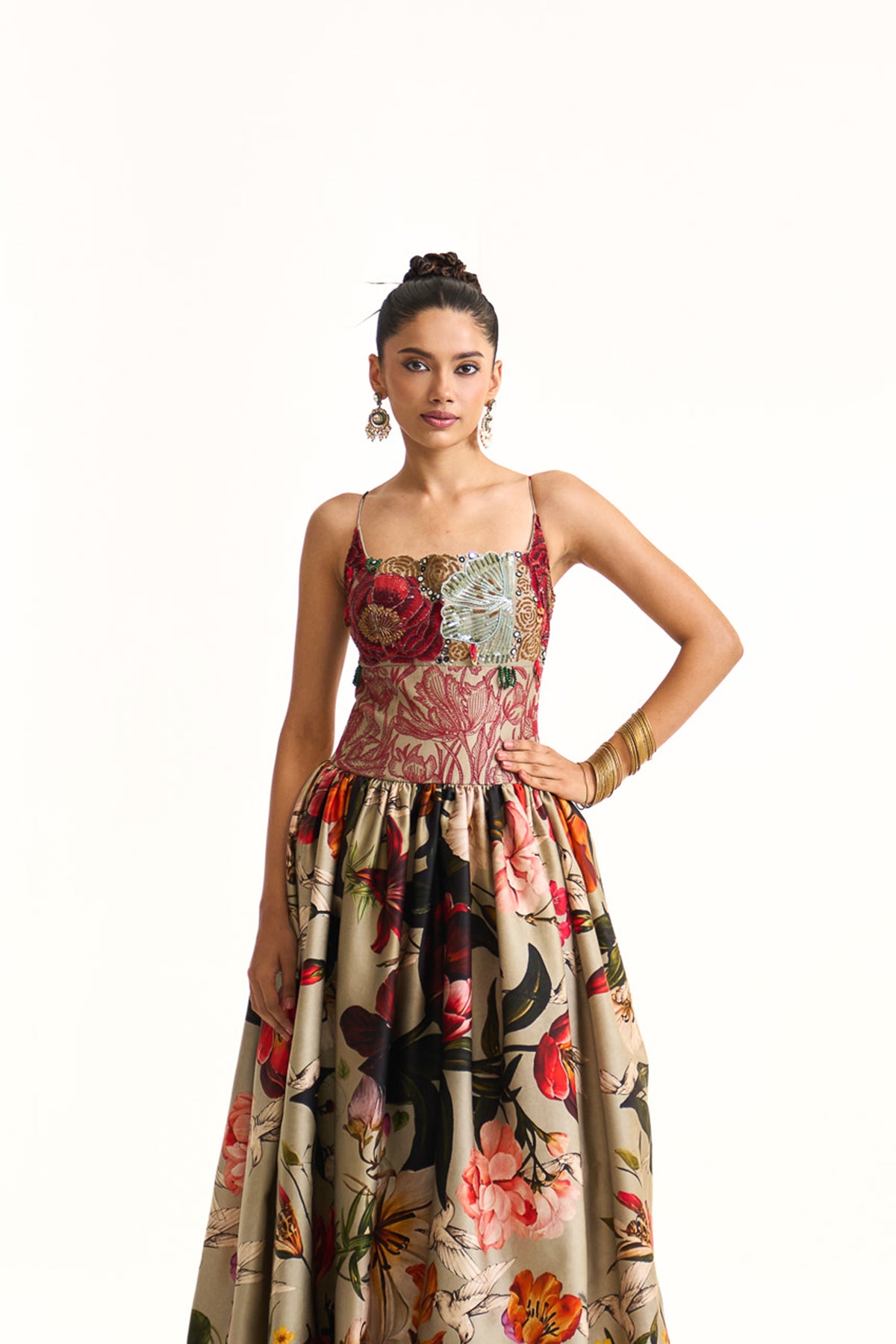 Wild blooms balloon dress