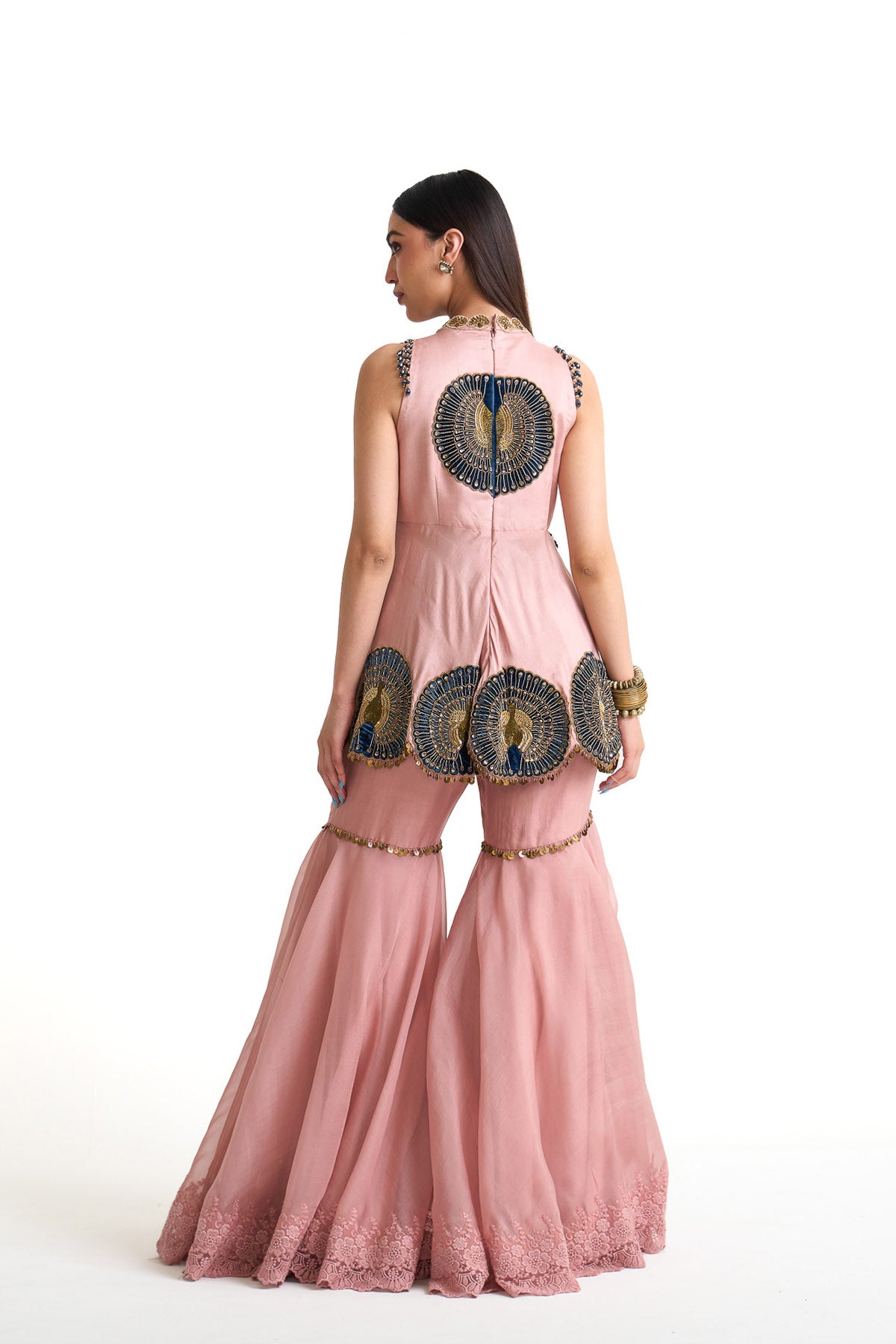 Mor pankh peplum garara set