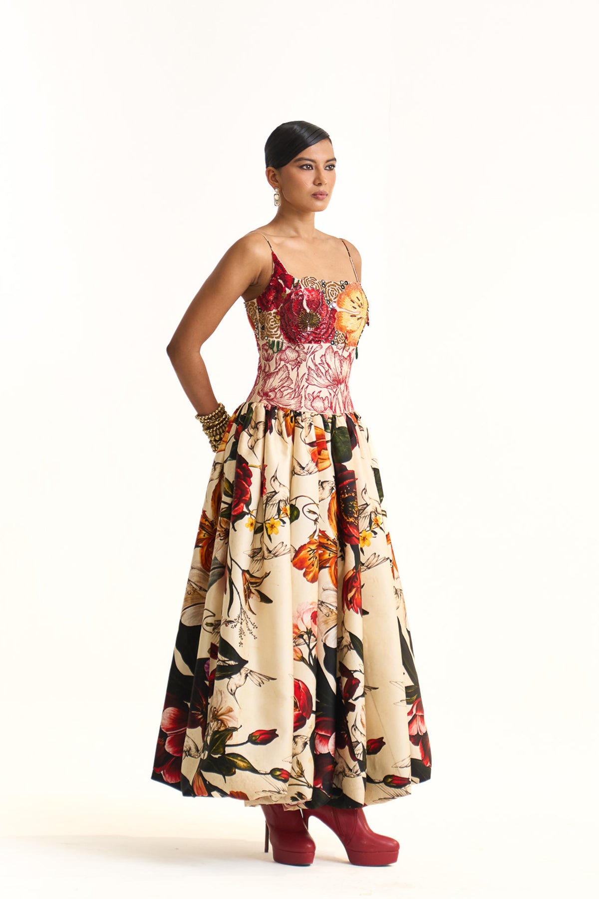 Wild blooms balloon dress