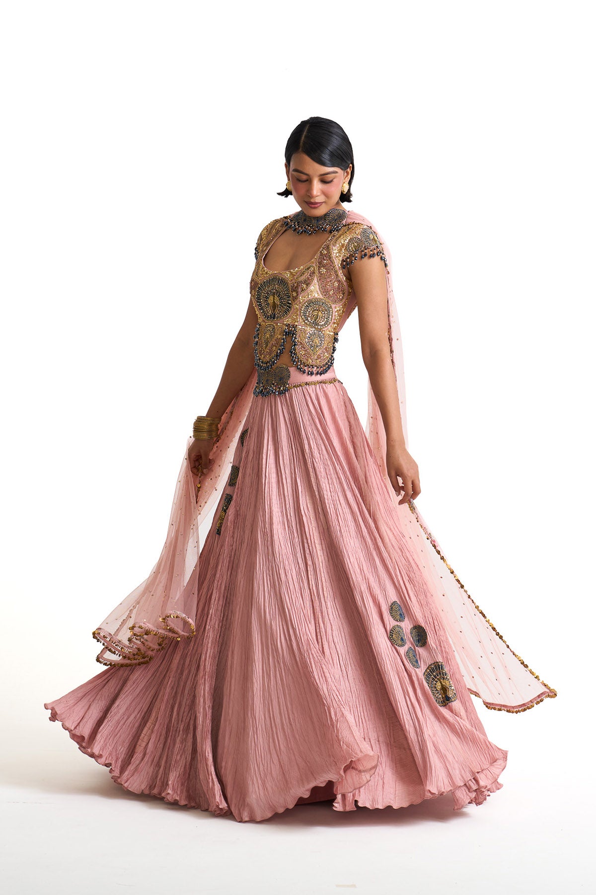 Mor pankh crop top set